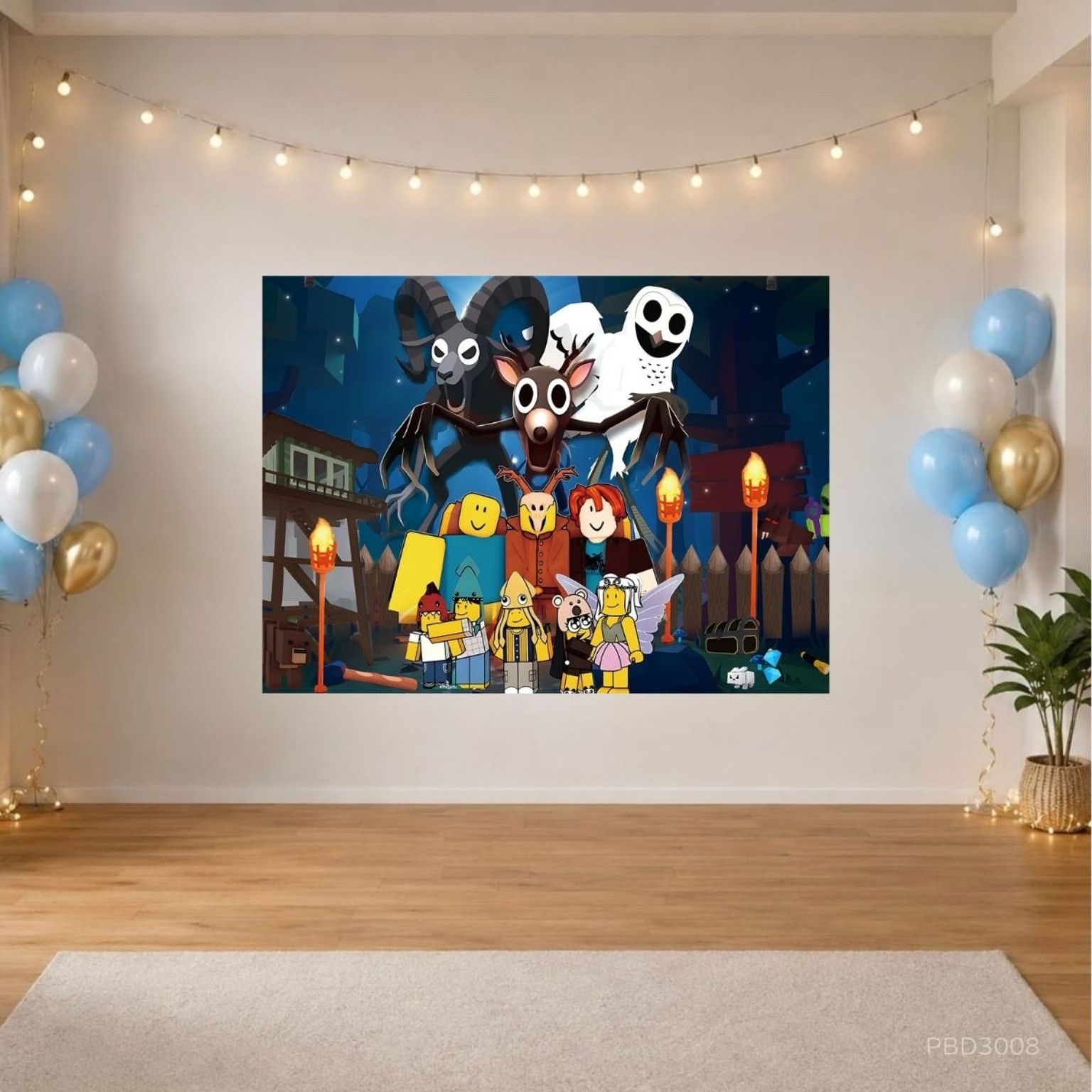 Roblox主題生日派對背景布 150×100mm Party Backdrop香港｜PBD3008
