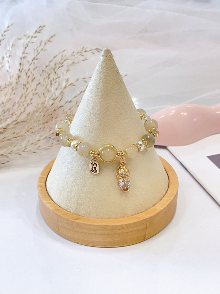 ✨🐉 金发晶 × 招财貔貅手串 Golden Rutilated Quartz & Pixiu | 8mm