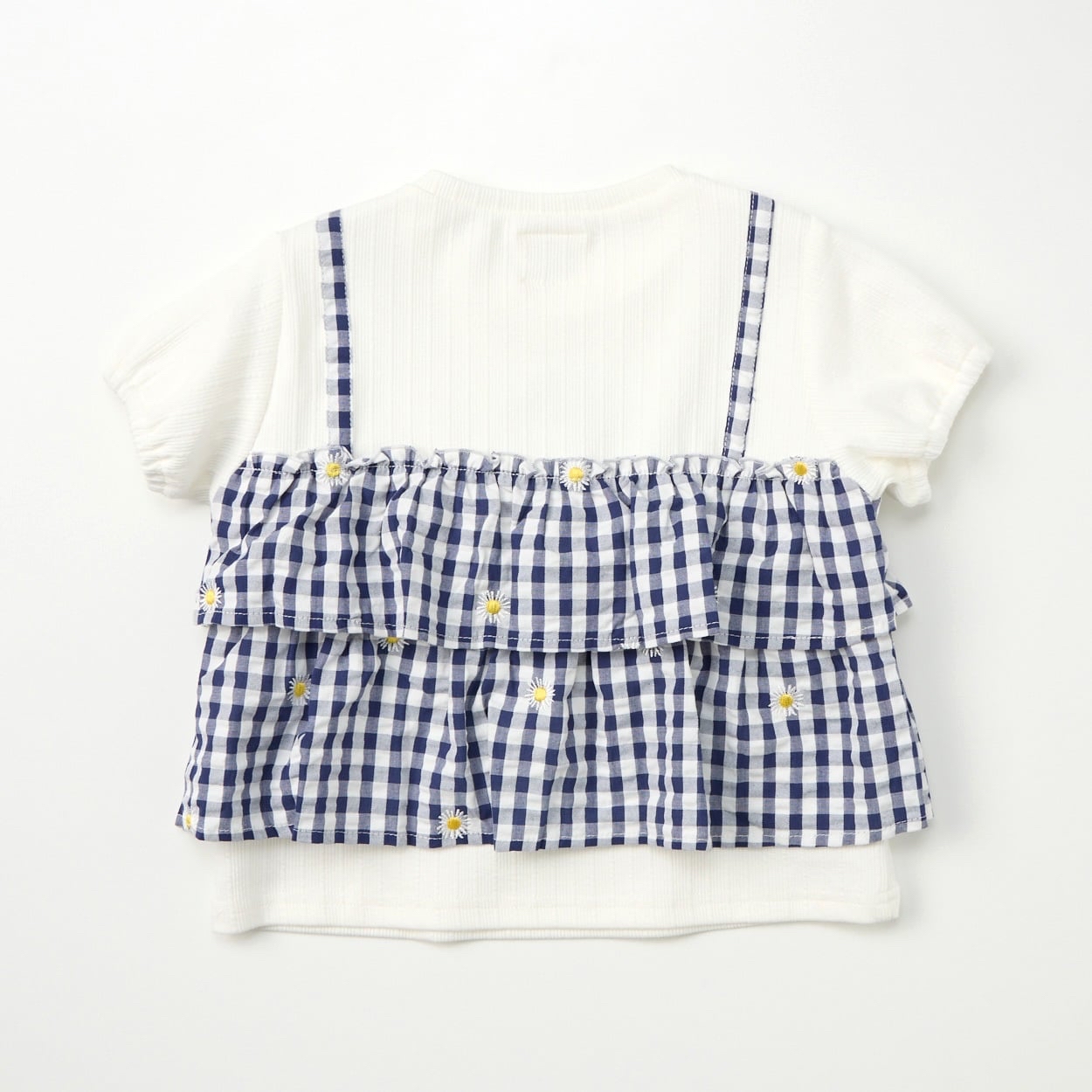 🇯🇵預訂 日本直送🇯🇵Buddy Lee 兩色標誌雛菊刺繡格紋仿吊帶背心式短袖上衣