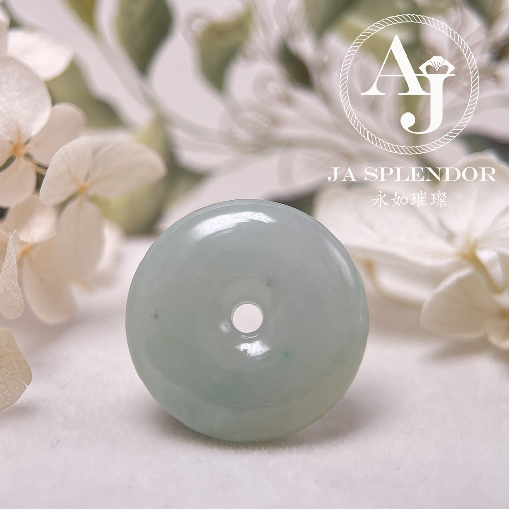  JN-181 天然翡翠A玉 冰潤飄綠平安扣