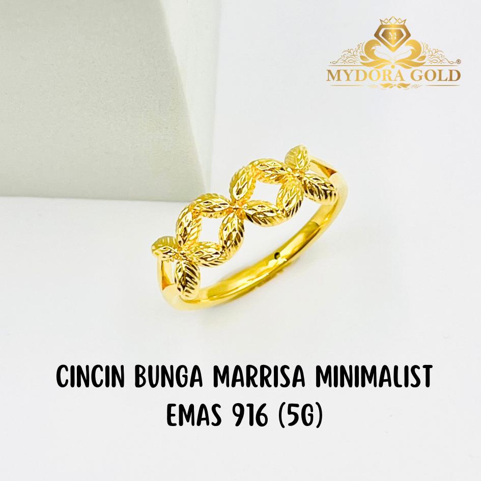 MYDORA Cincin Bunga Marrisa Minimalist (5G) l EMAS 916/22K