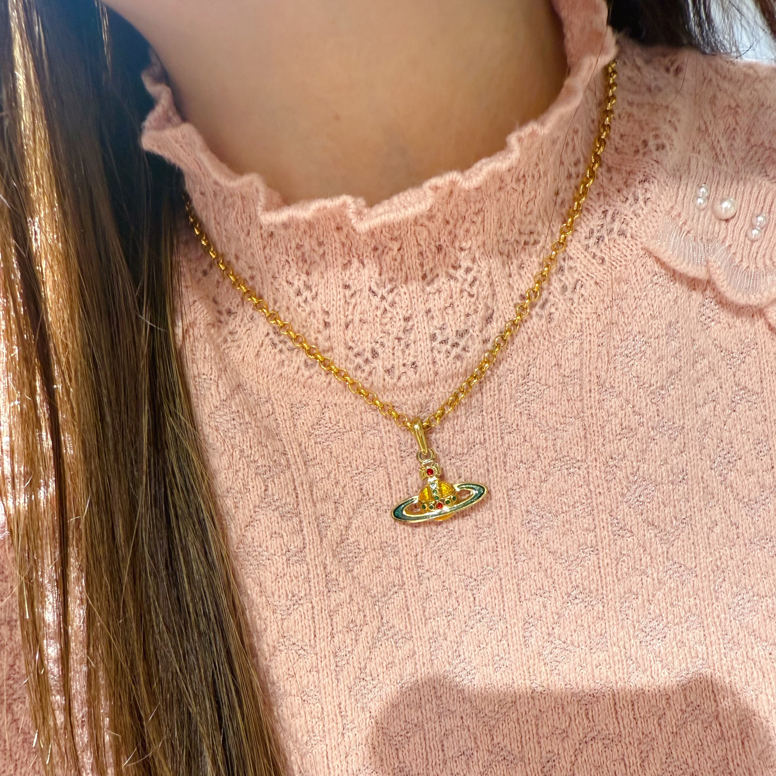 VW orb necklace enamel/G