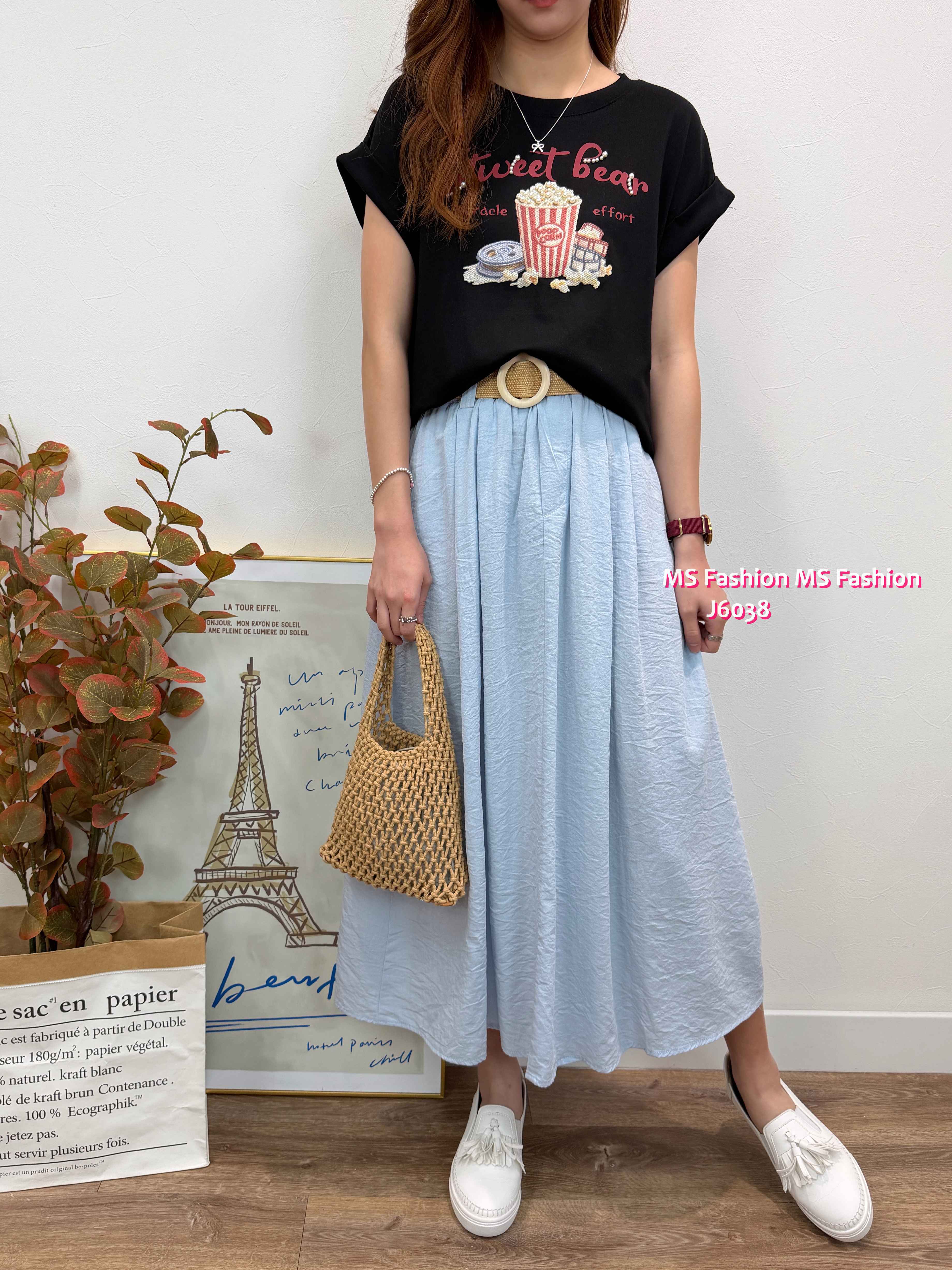 J6038 韓國🇰🇷連belt中長款半裙