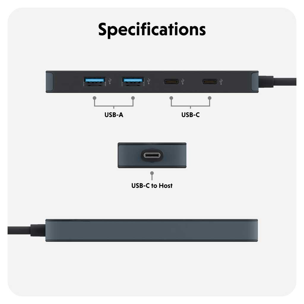 HyperDrive Flex 四合一 USB-C 集線器 HD5200BKGL