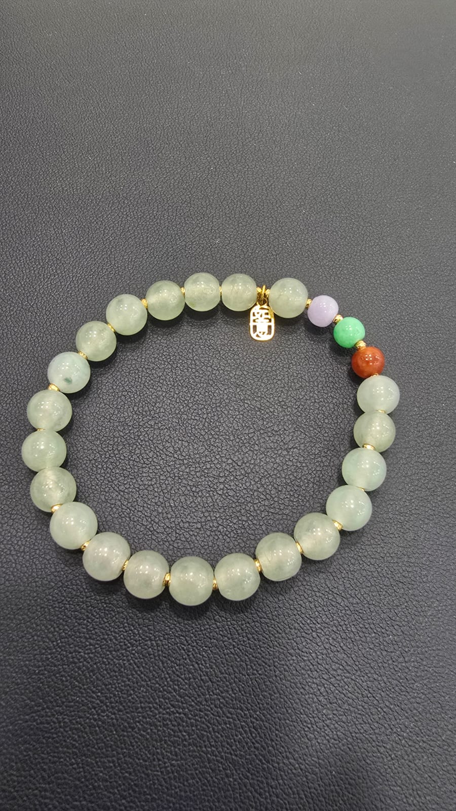 天然緬甸翡翠手鍊18K金配件