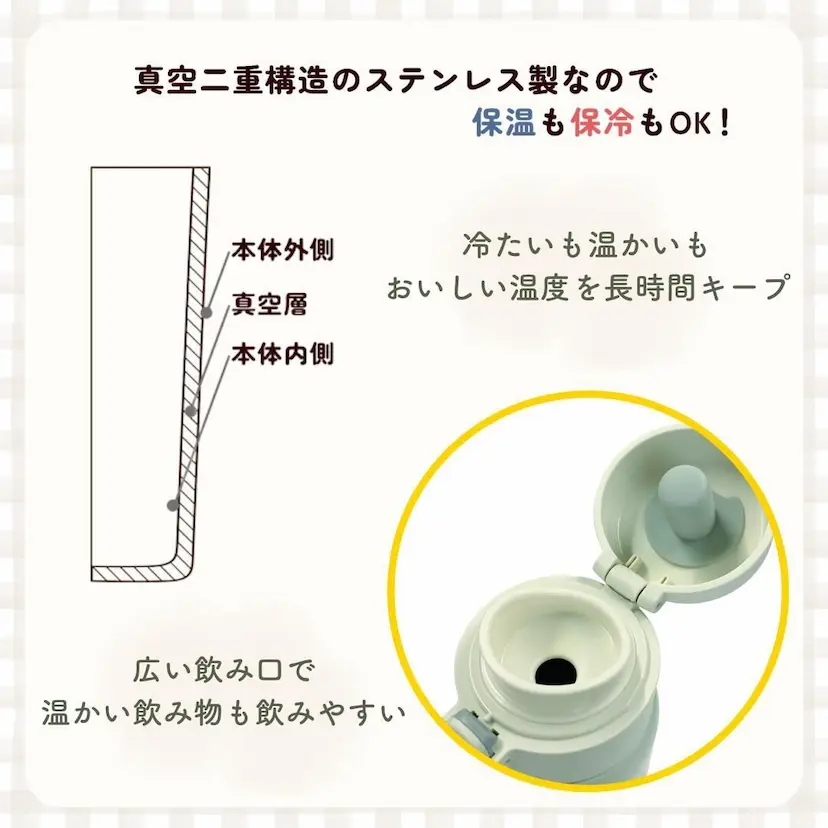 現貨🌸日本直送 |貓福珊迪mofusand 不鏽鋼一鍵按壓式保溫杯 350 毫升(熊貓) 
