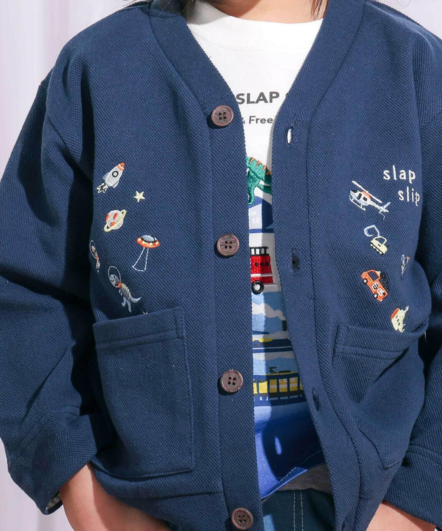 🆕【⭐訂購⭐】🌀 🇯🇵 日本直送 恐龍🦖太空船🛸工作車🚓刺繡 V領 反袖 外套［2款選］🌀 [ELEA-0110][260612]