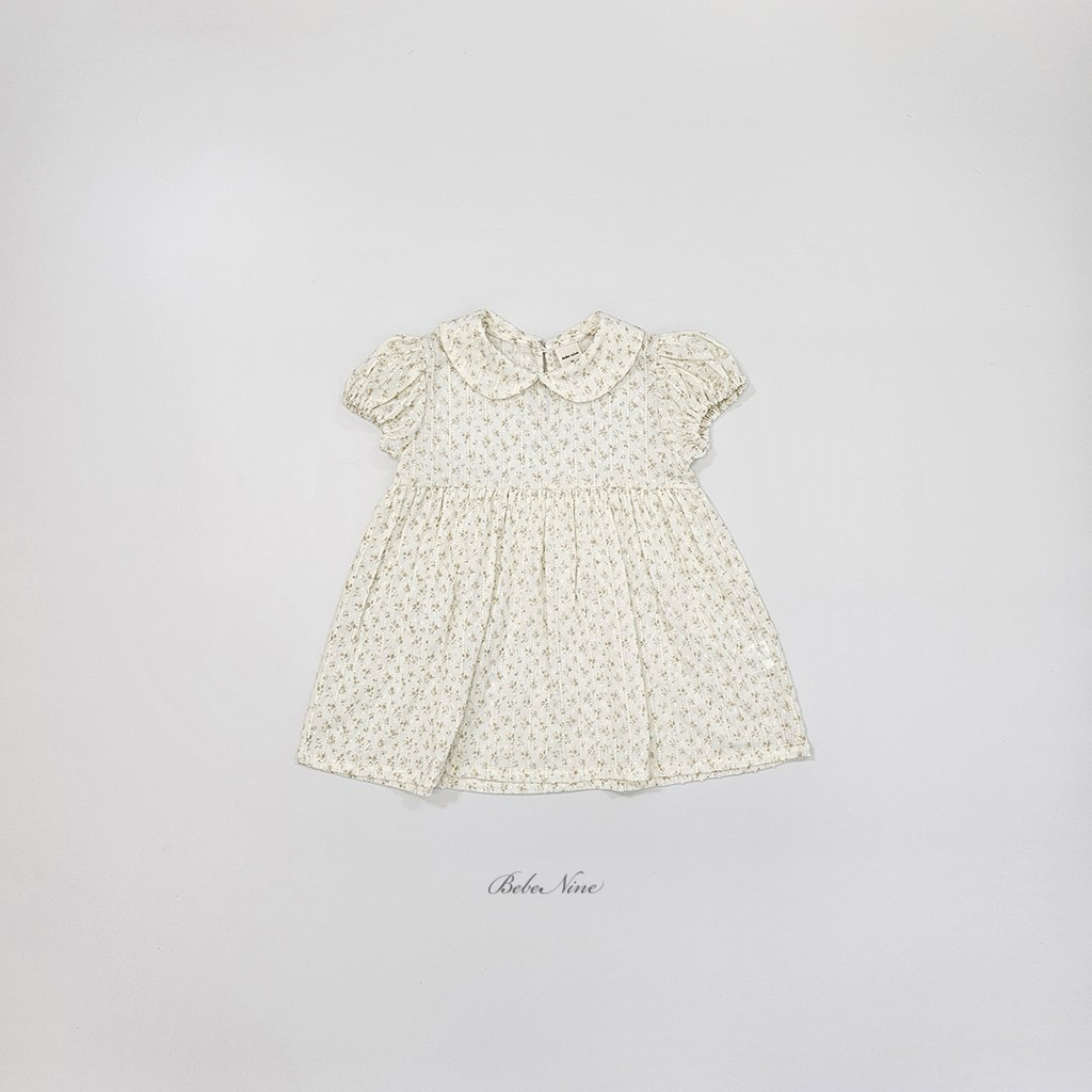 ☀️預訂 韓國直送☀️🇰🇷Bebenine兩色小碎花泡泡袖翻領連身裙