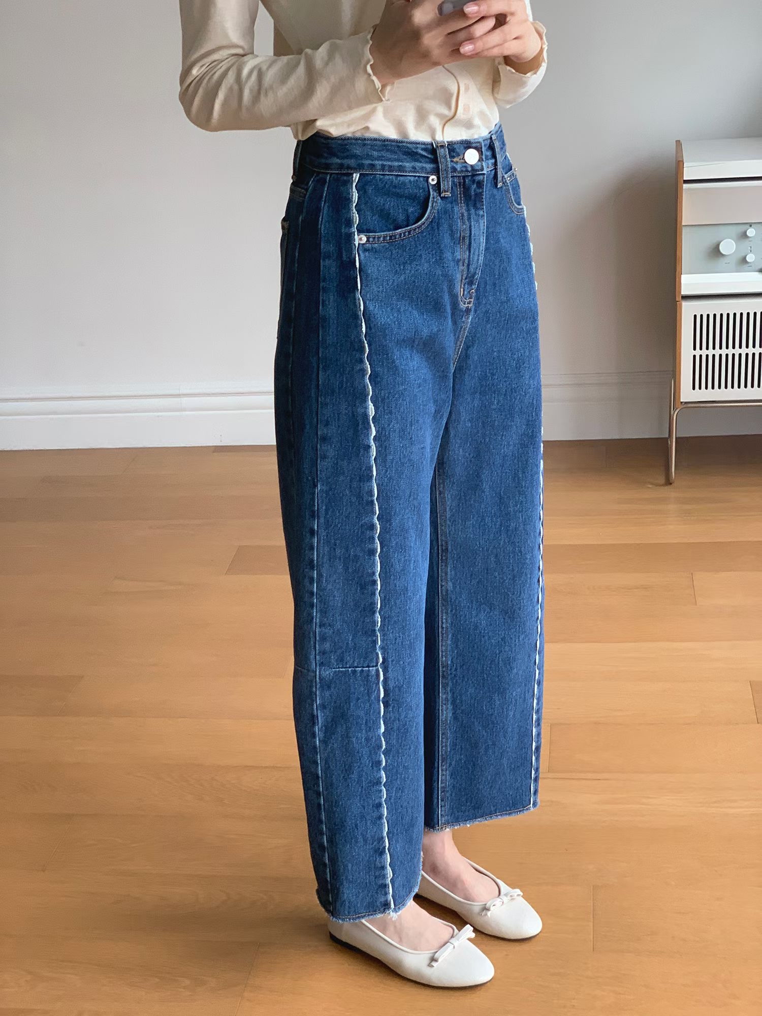 Ruffle 通花邊牛仔褲