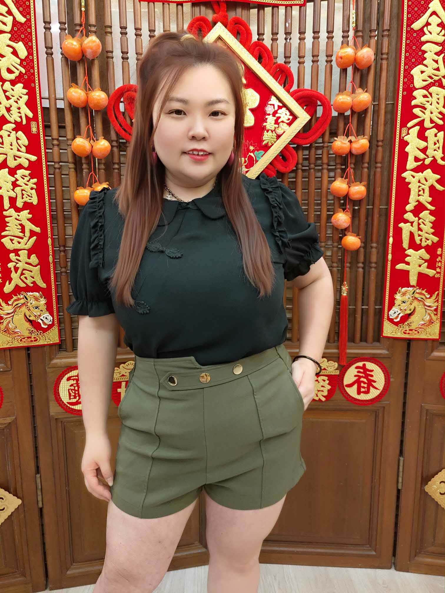 NJB07 TW#3893 3钮设计款短裤