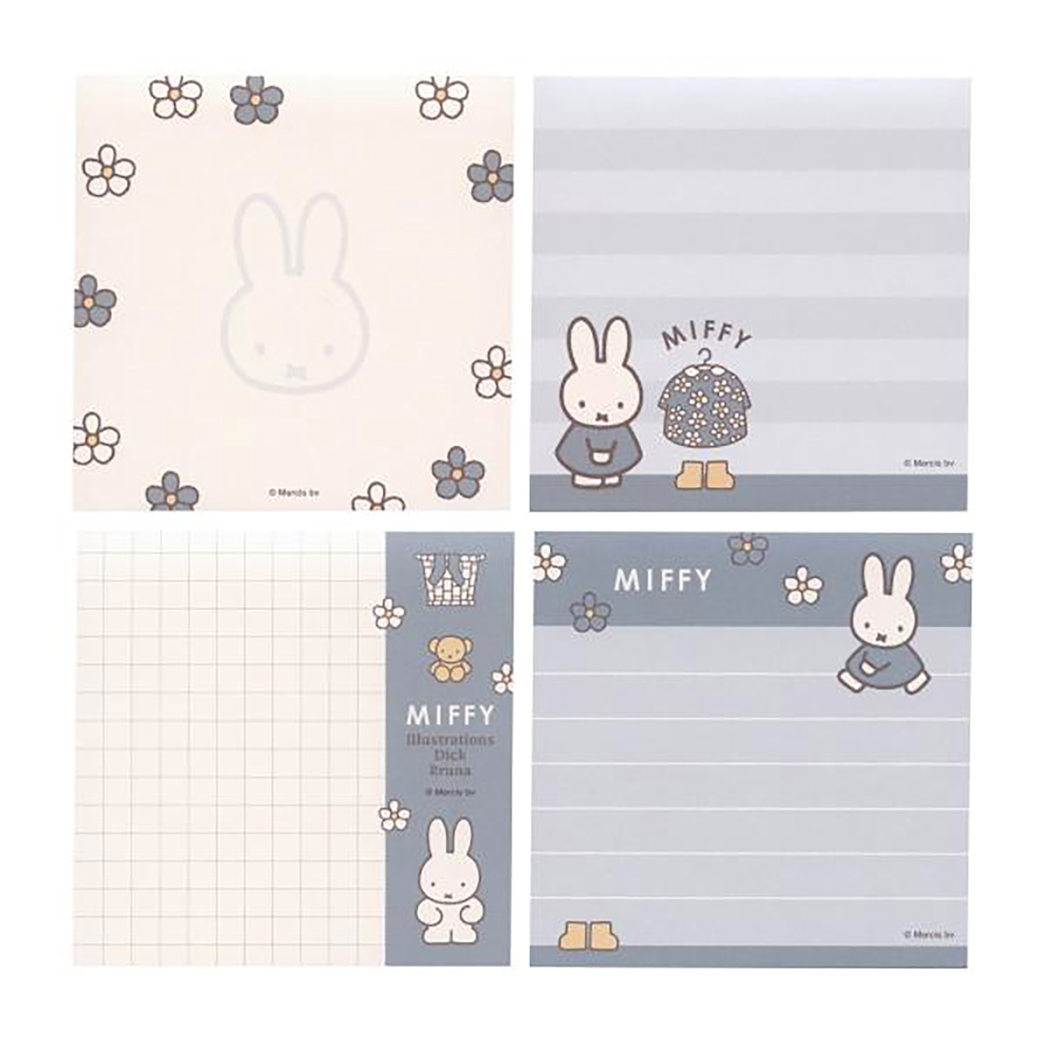 Miffy - 方形貼紙記事本 (藍色衣服款)