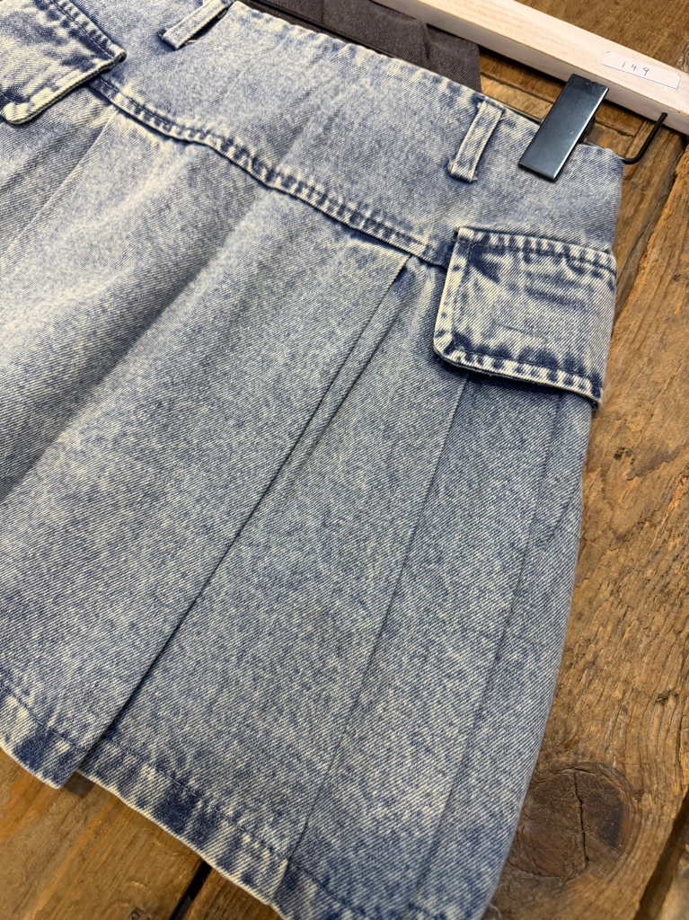 🌈推介🌈復古高腰牛仔短裙(內有打底褲）