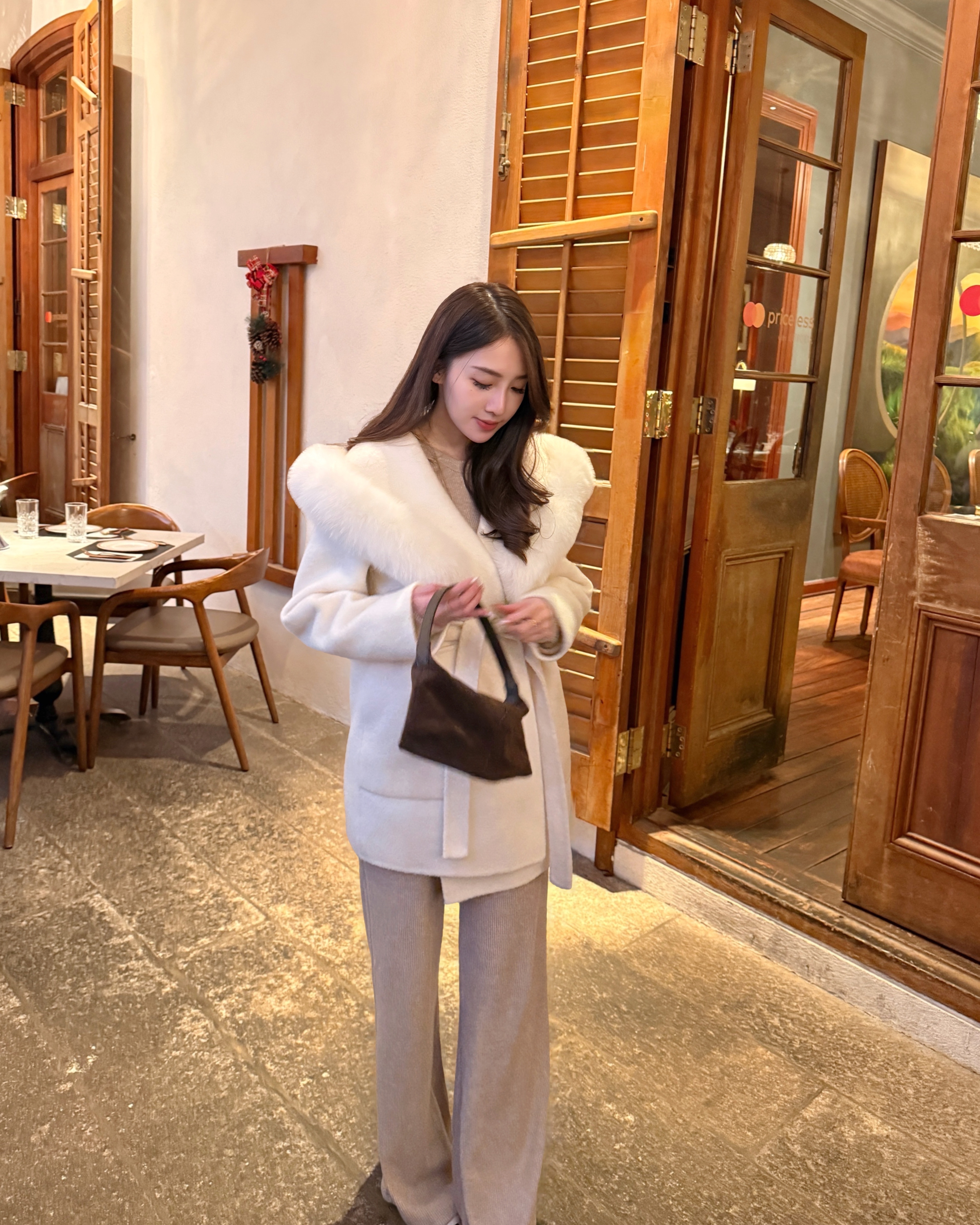 TheSand自訂款 - 🩶手工製Sagefur大毛領羊毛大衣