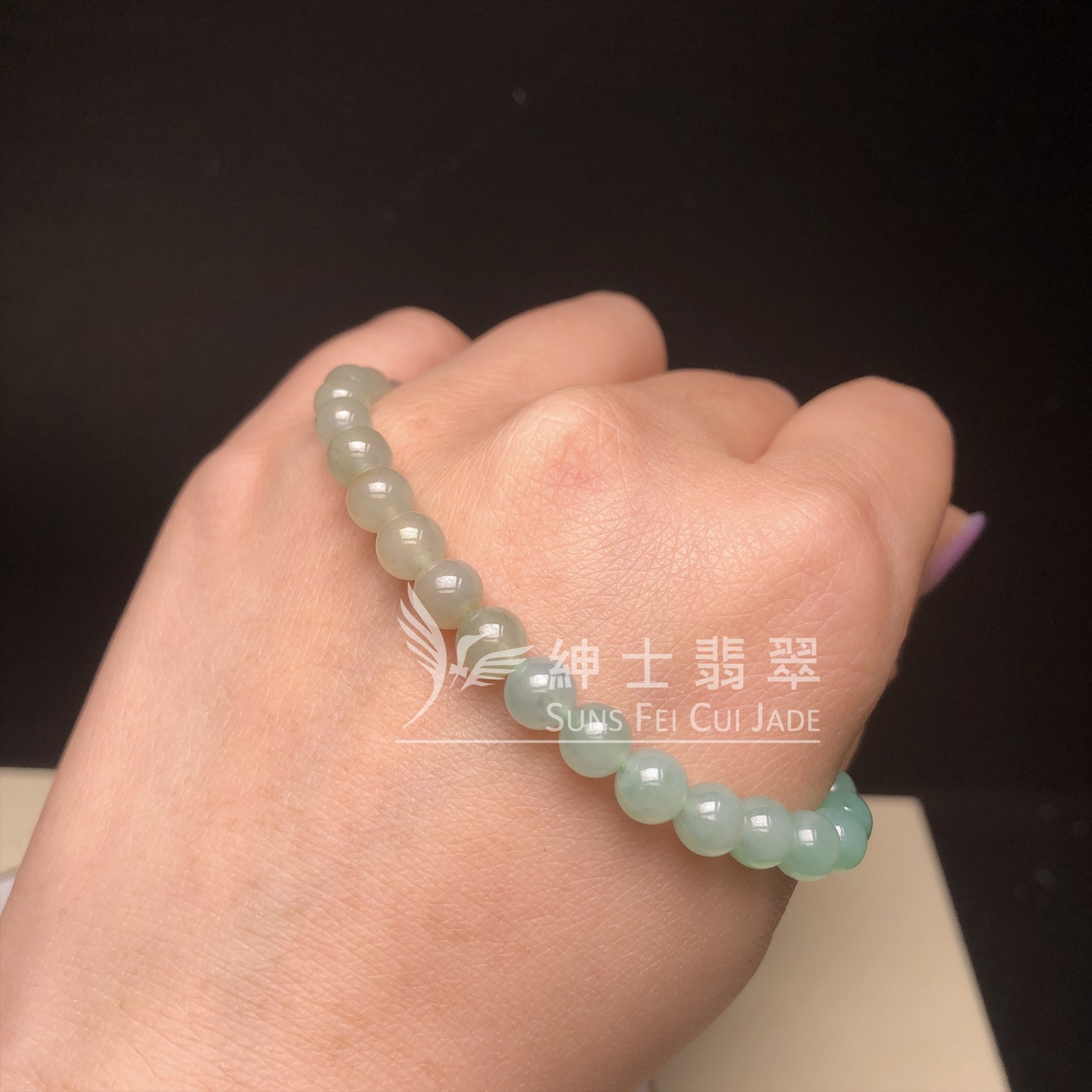 CA00607 漸變冰綠米珠串