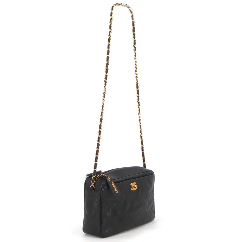 Chanel Matelasse Coco Mark Caviar Chain Camera Bag