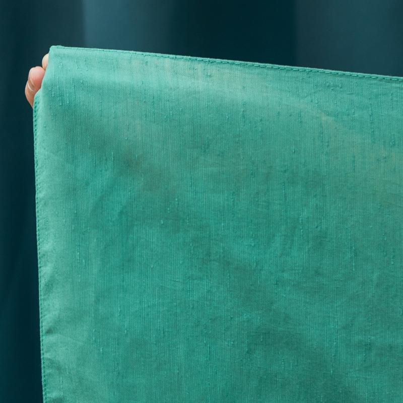 Vintage Green Raw Silk Texture Square Scarf (MT1602)