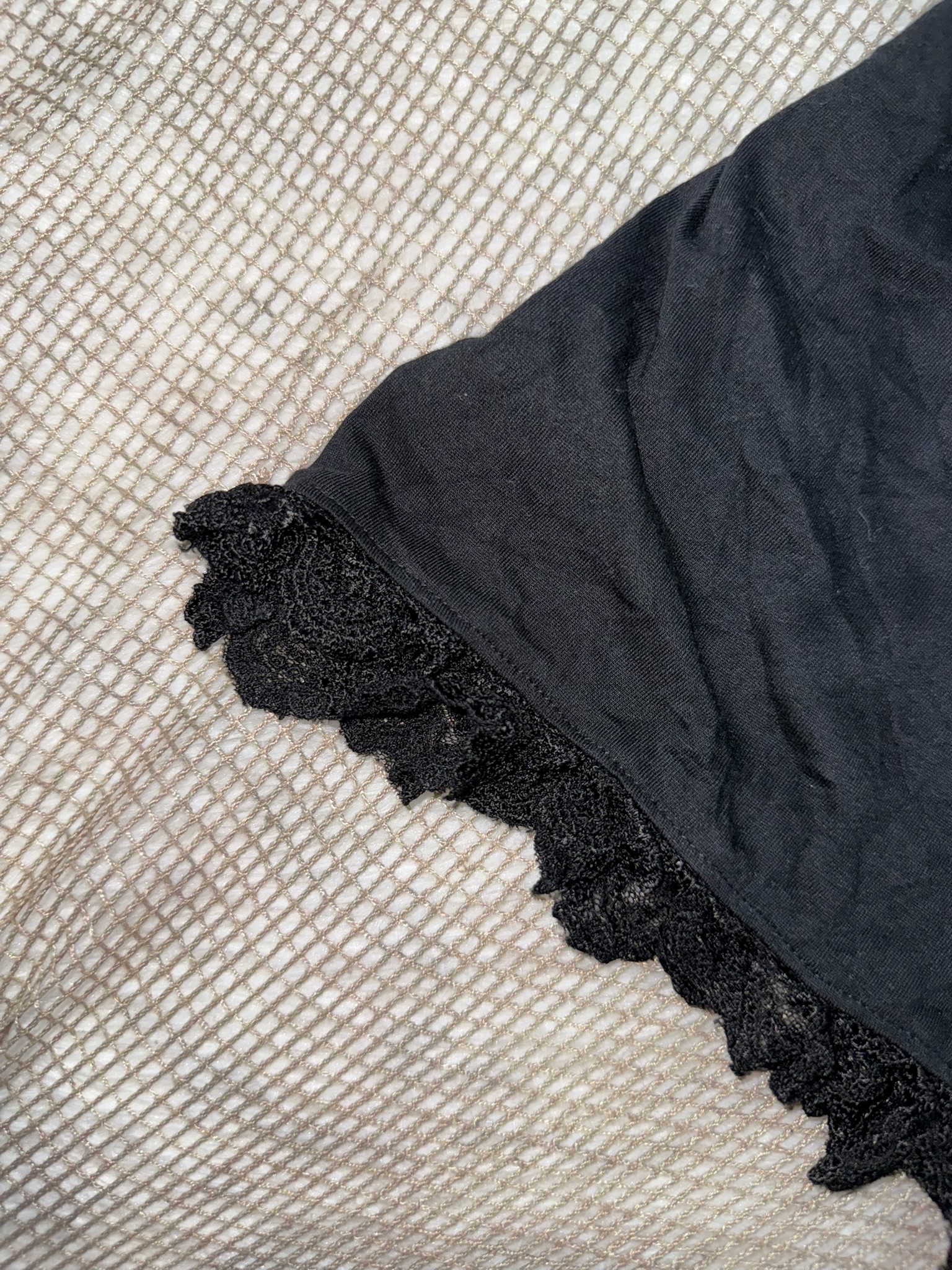 Axes Black Sage Green Lace Panel  Camisole Top
