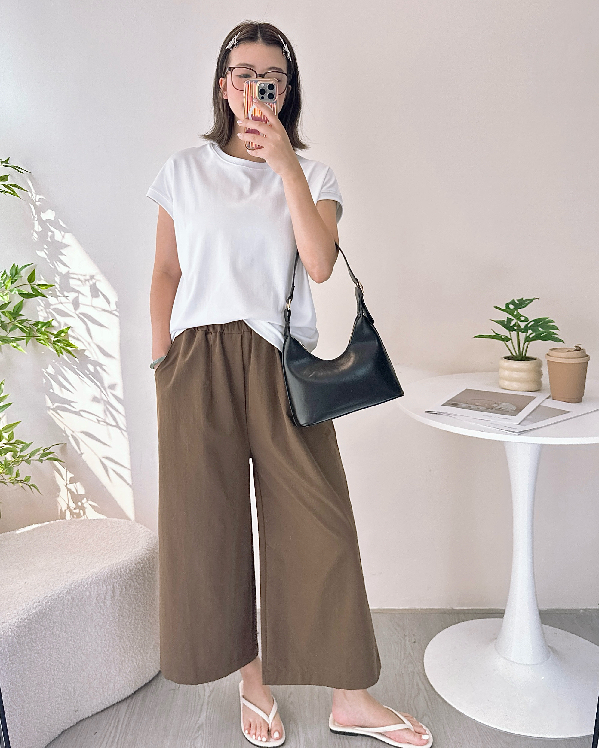 全橡筋腰極輕速乾料闊褲 4色