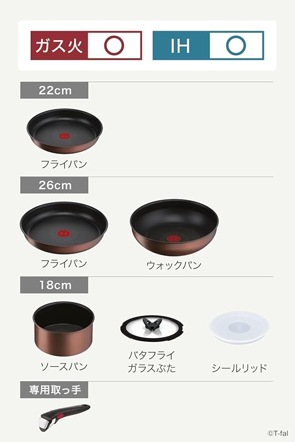 *🇫🇷法國製T-FAL多功能鍋具套裝7件裝 | 明火+電磁爐適用*