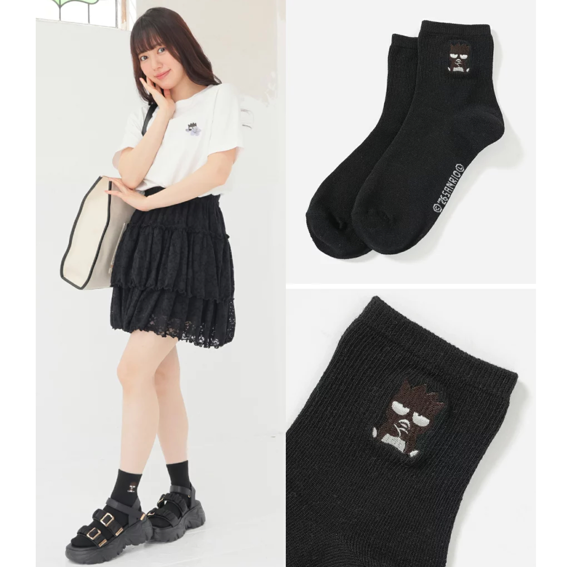 日本預訂📍Sanrio刺繡圖案色彩襪子
