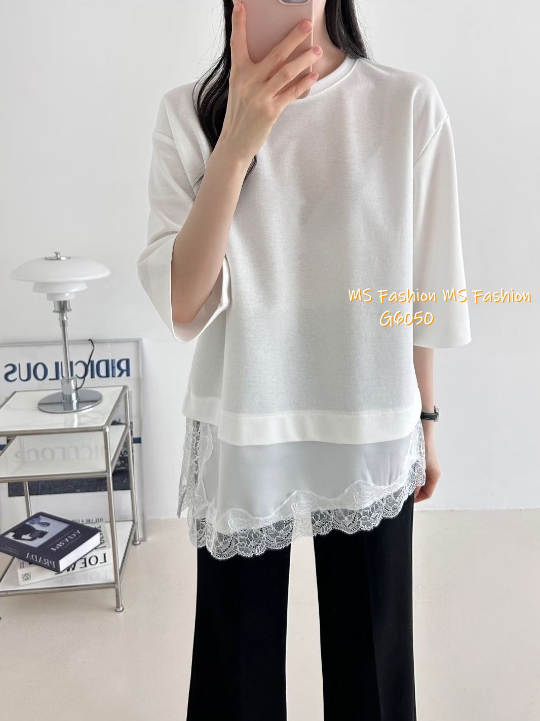 G6050 韓國🇰🇷拼lace腳top