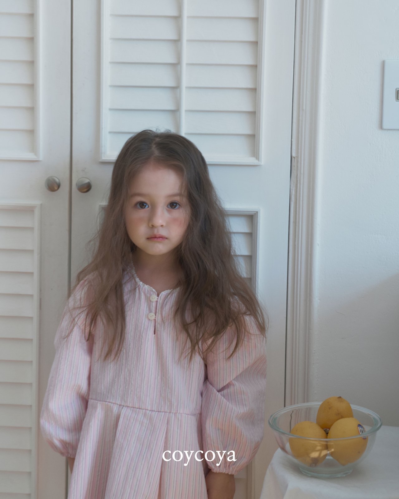 🌸預訂 韓國直送🌸🇰🇷COYCOYA兩色條紋蕾絲領長袖連身裙