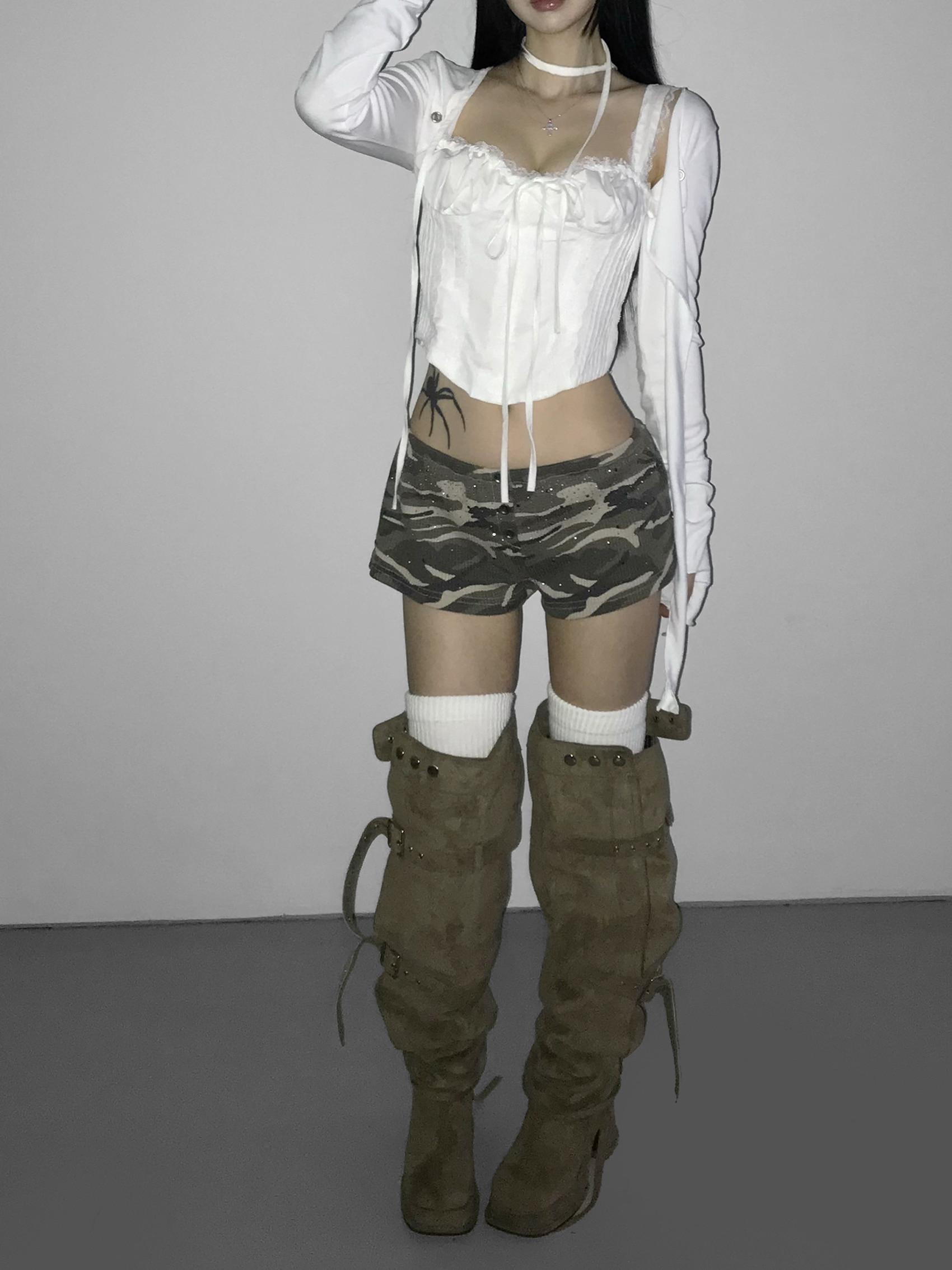 Asymmetrical Grommet Crop Bolero