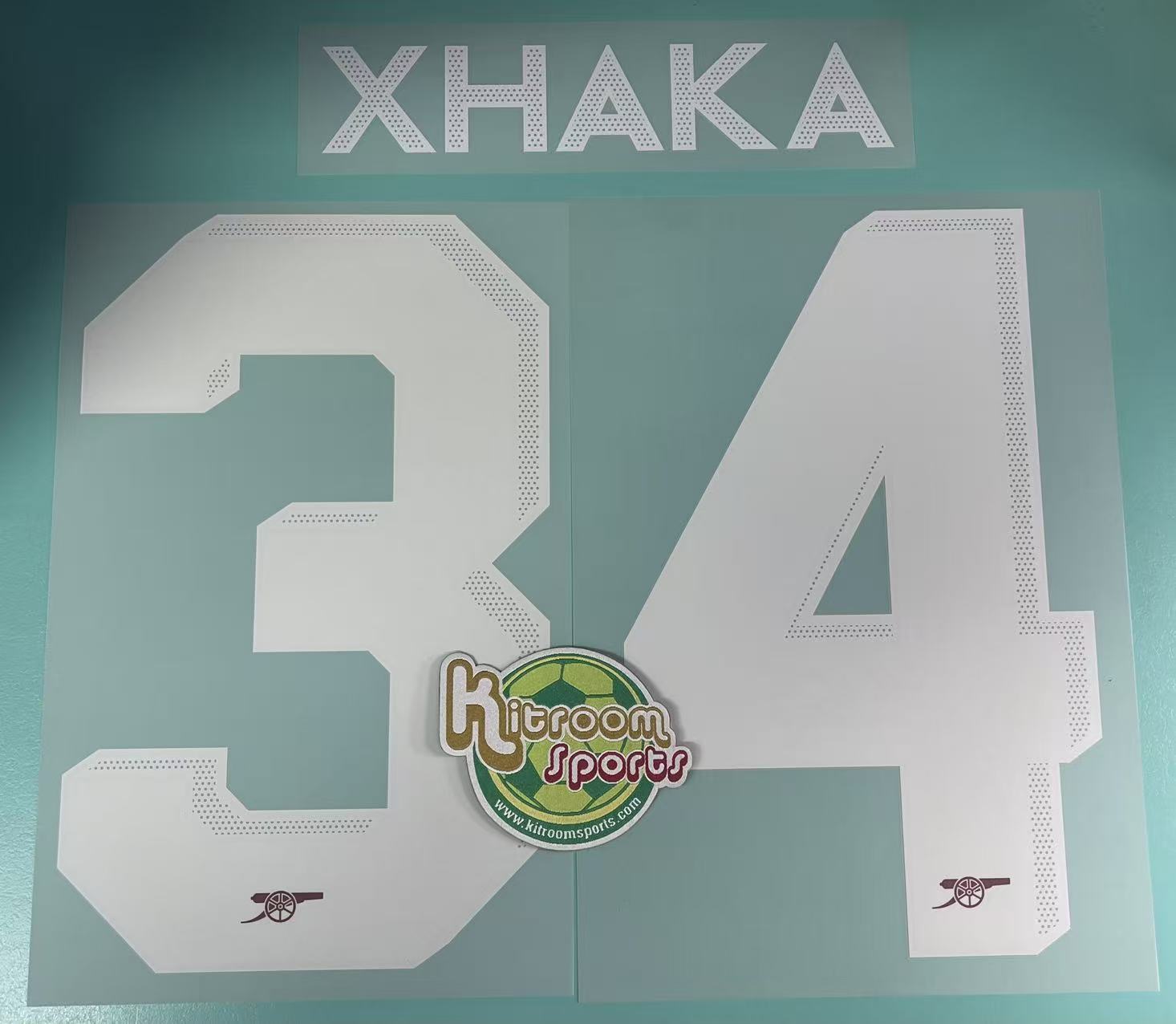 2022-23 Arsenal Home UCL Nameset #34 XHAKA