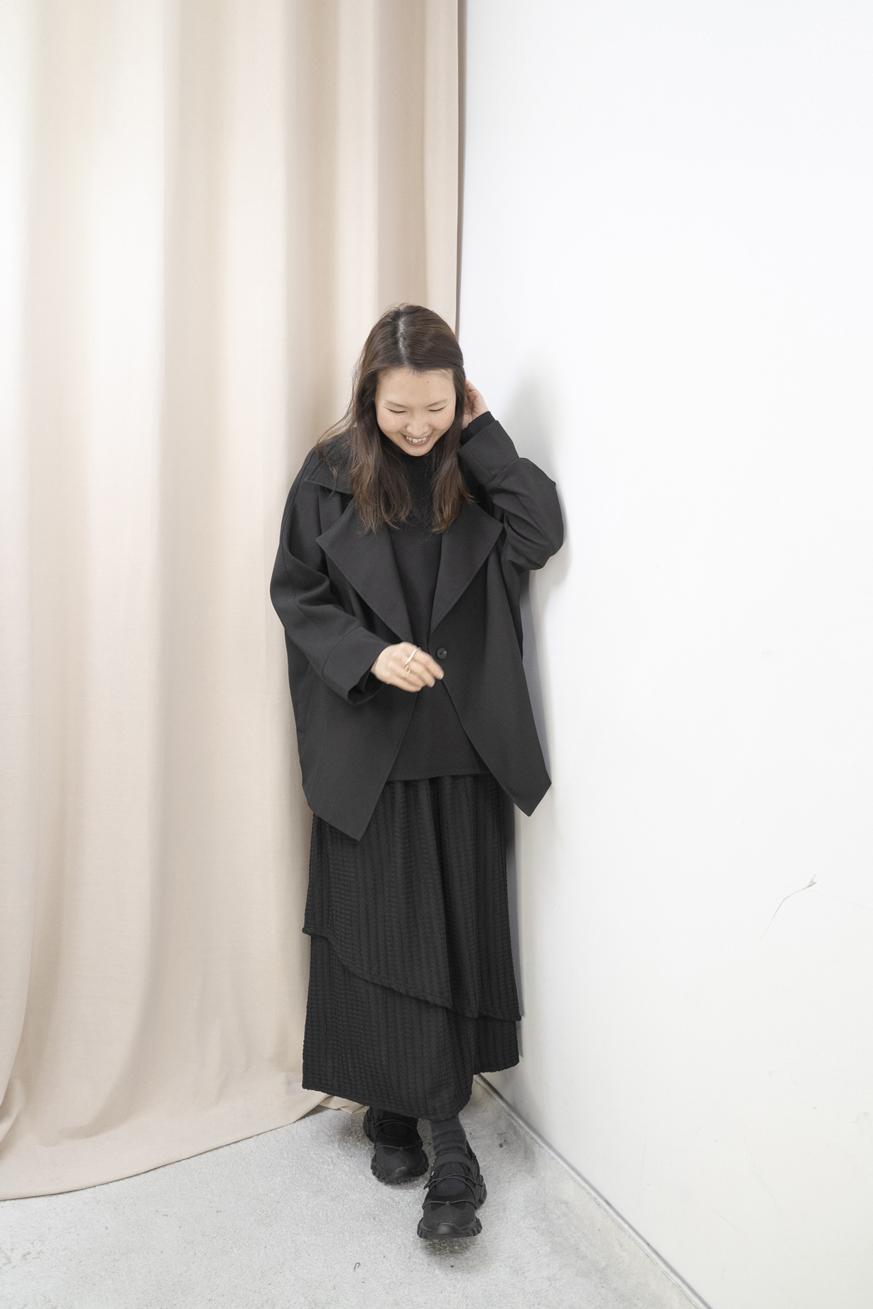 推薦！Smart Causal 必備大翻領西外（黑色）