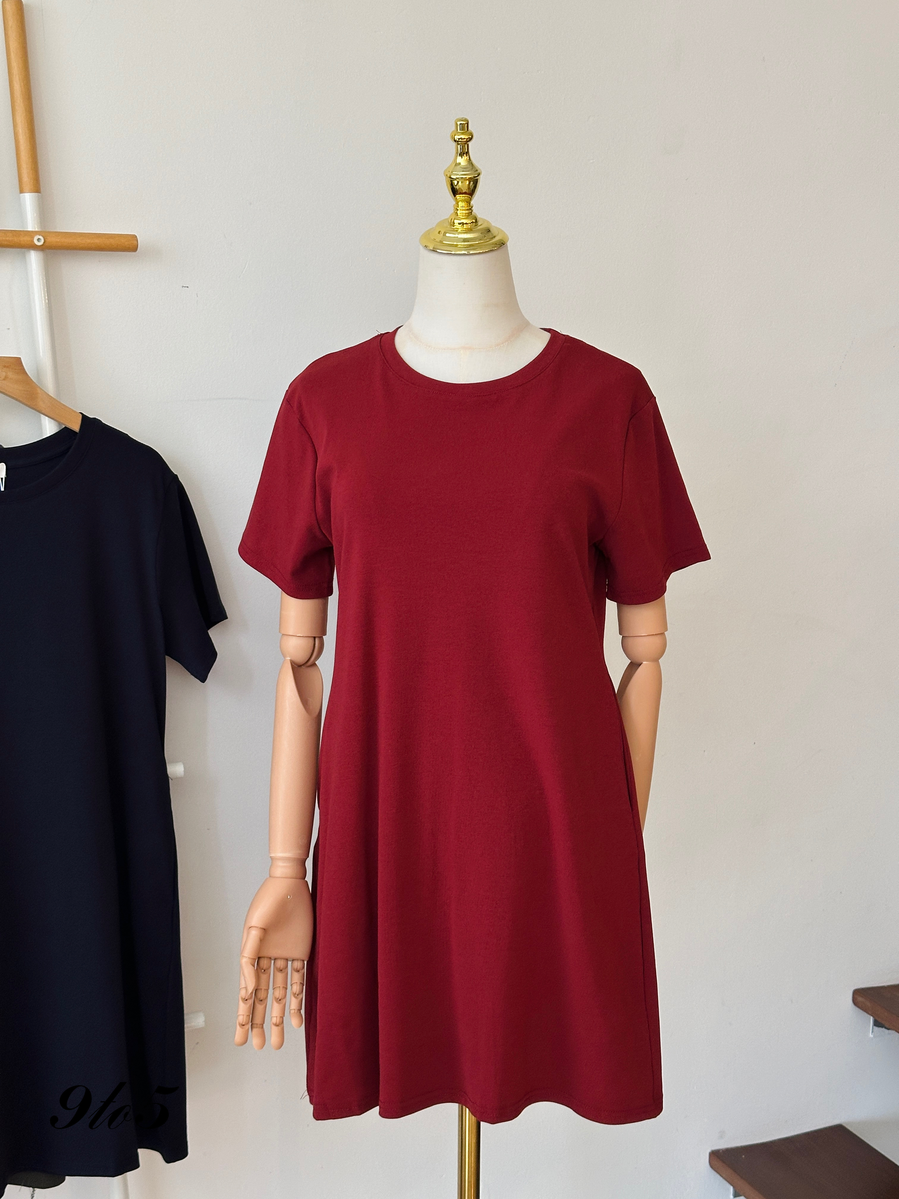 D2314 Casual Plain Dress - 4 Colors