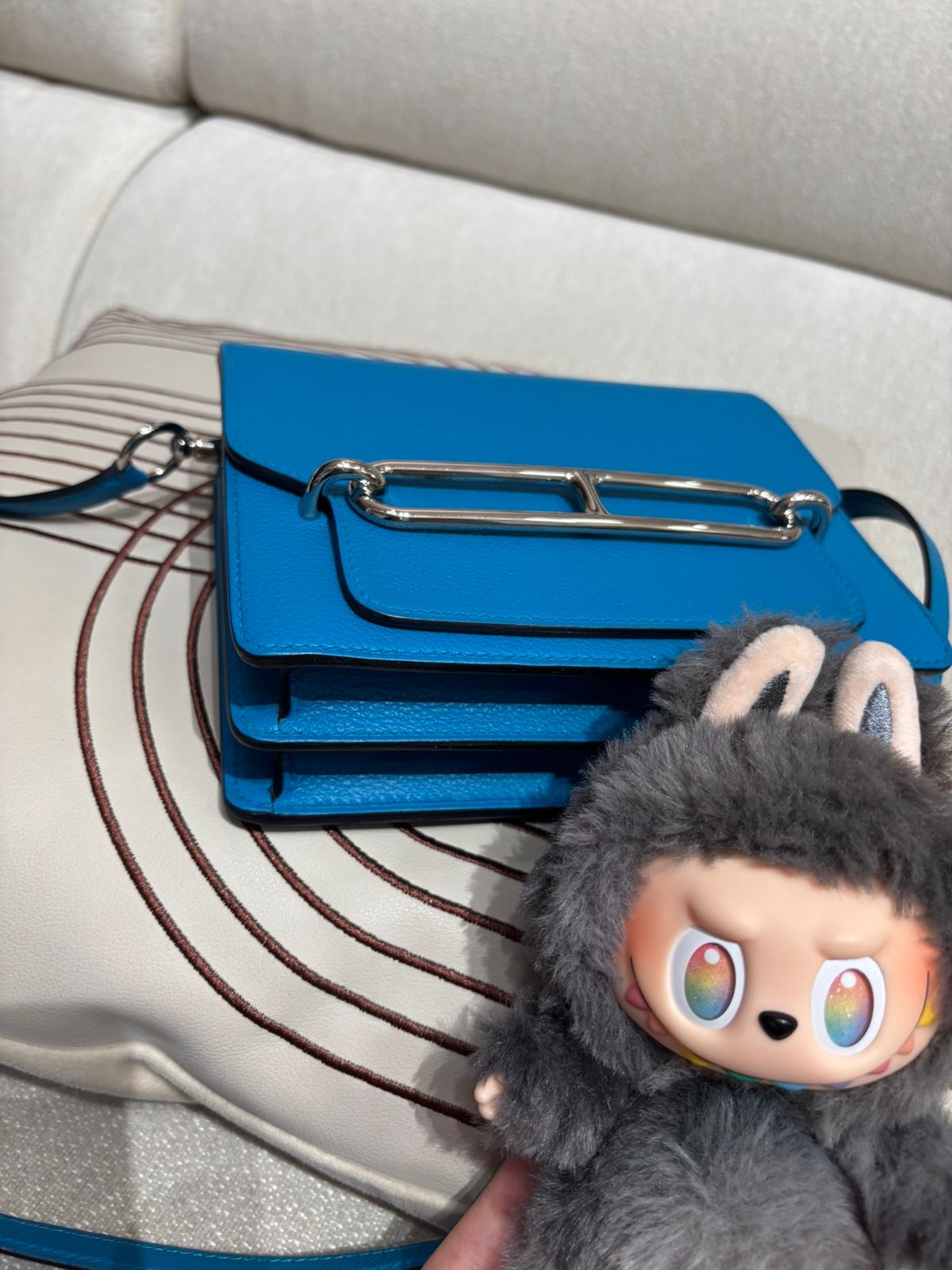 Hermes mini roulis,blue frida,STAMP Z 100%Authentic,98%new ✅收據✅dust bag✅box