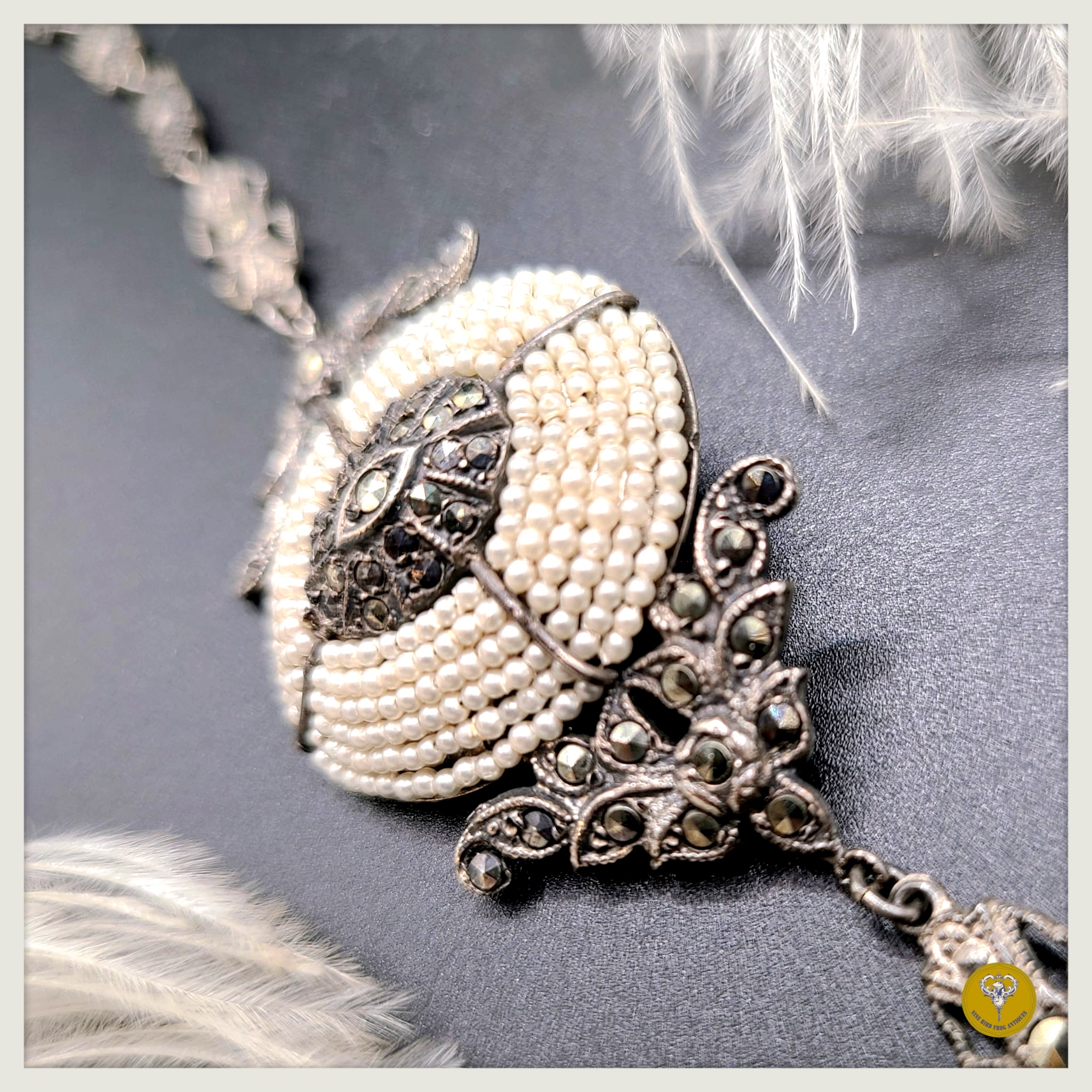 Art Nouveau時期天然籽珠黃鐵礦石手鍊