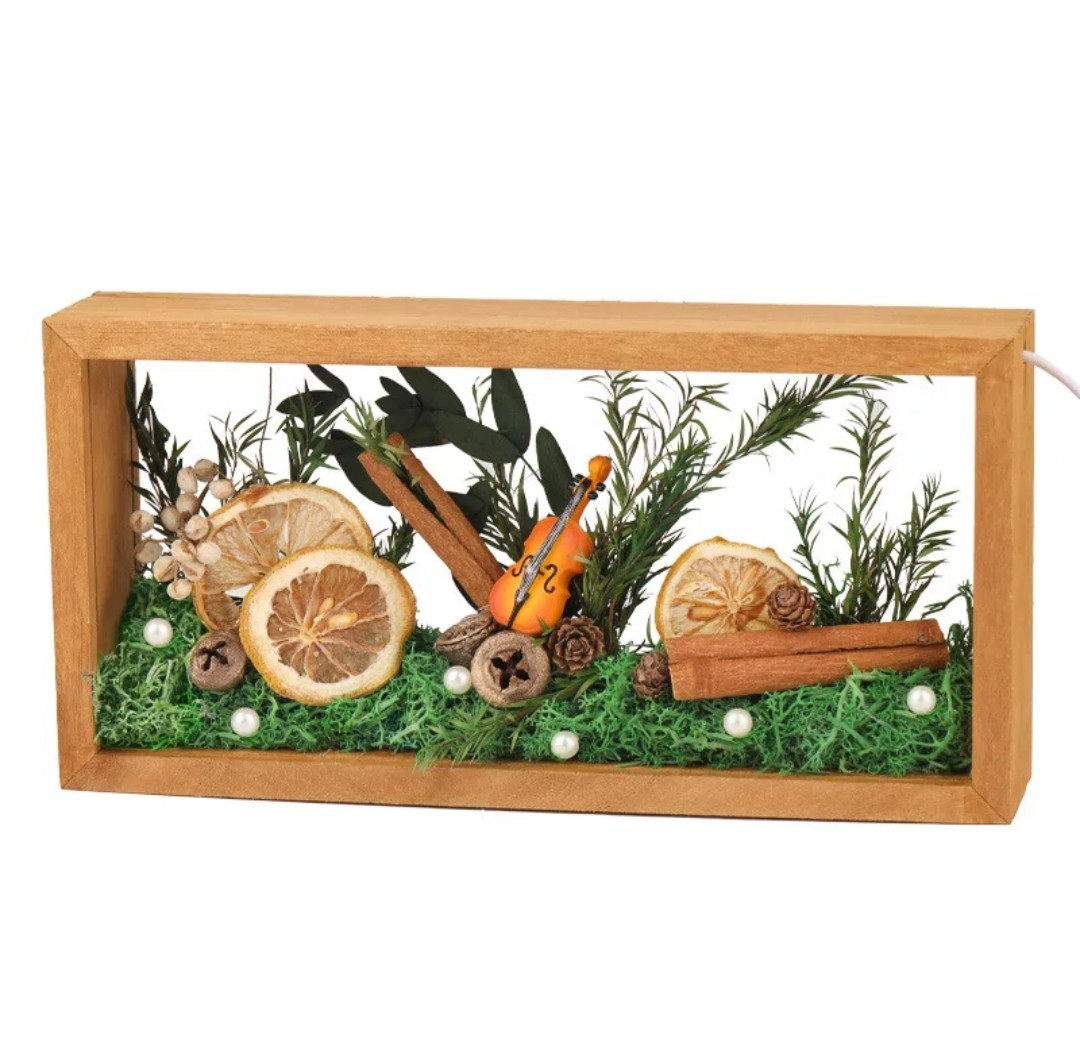 DIY手工材料-木質阿加力雙膠片乾花畫相框 (G743)  🚛 送貨方式請選(4)