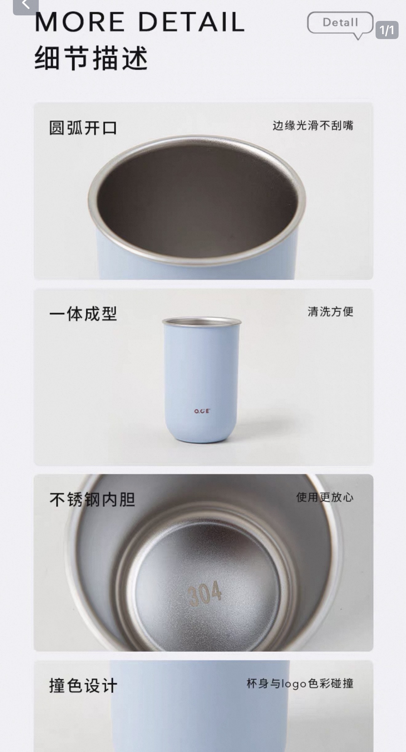 Contrast Double Layer Stainless Steel Mouthwash Cup