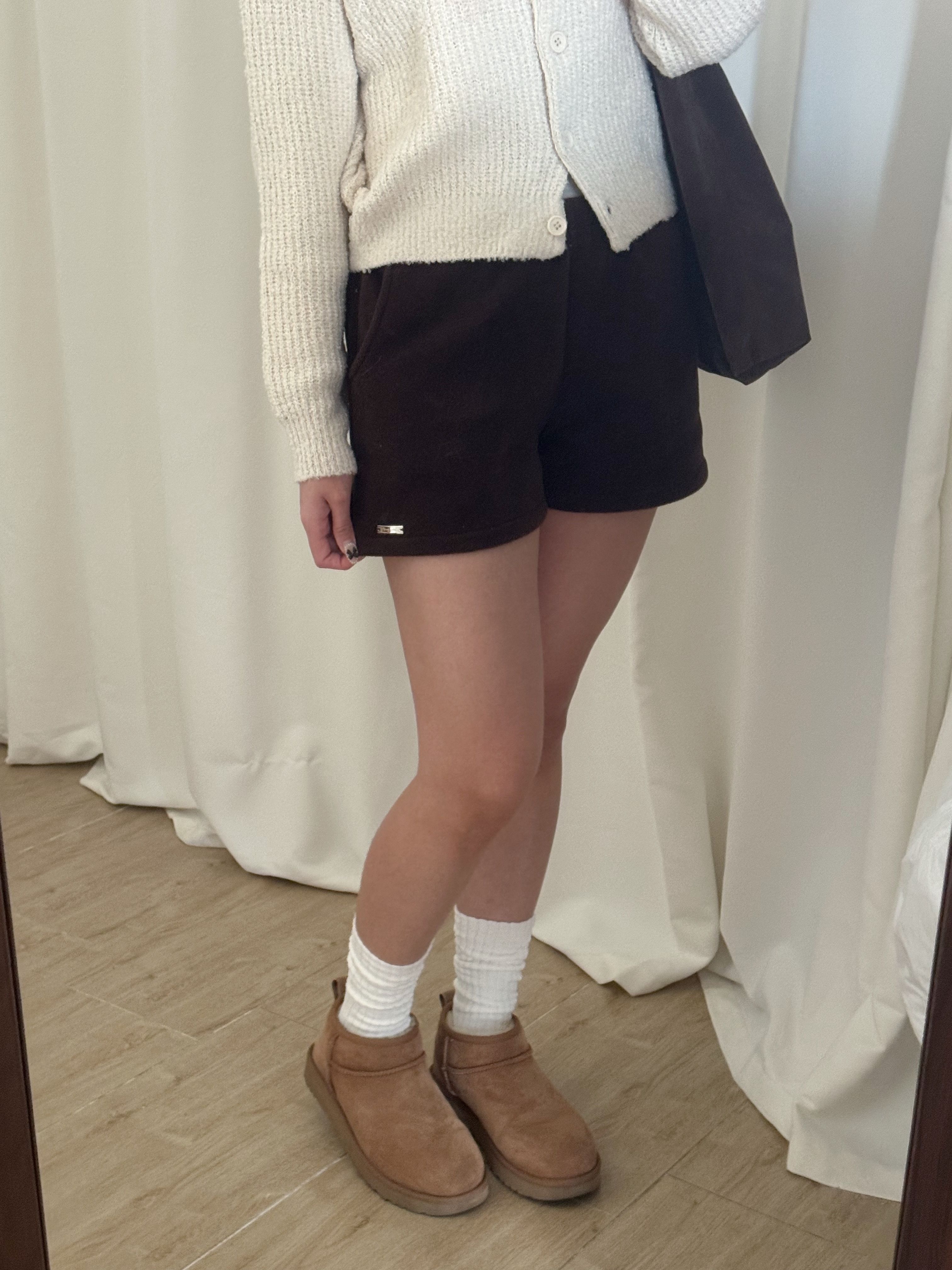 休閑絨毛短褲(三色入)