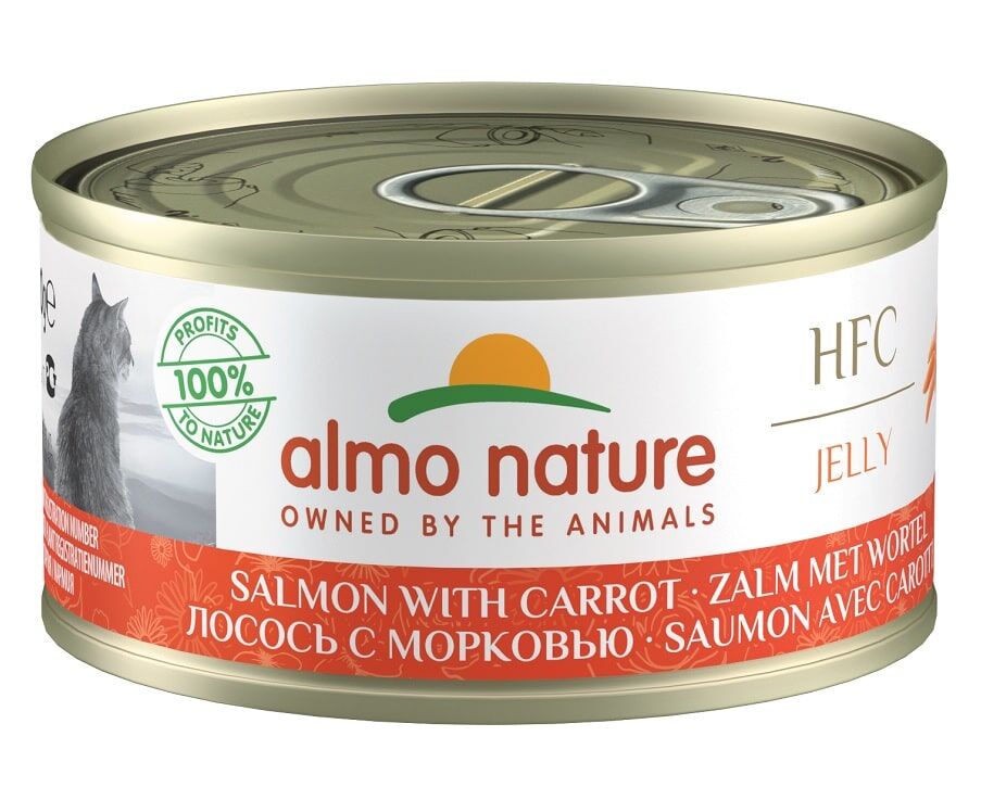 Almo Nature HFC Jelly 三文魚+紅蘿蔔 貓罐頭 70gx24