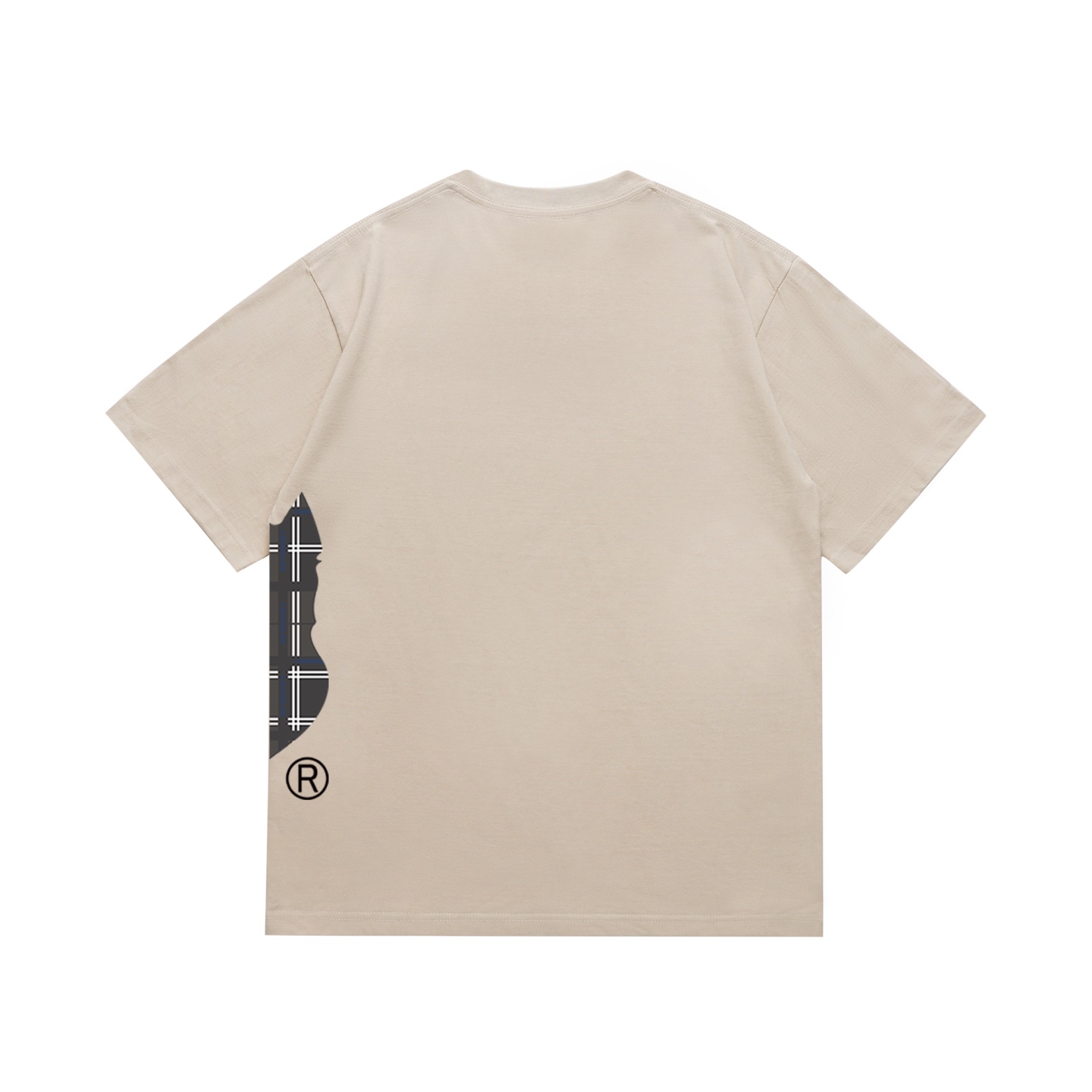 Bape Logo Check Side Big Ape Head Tee