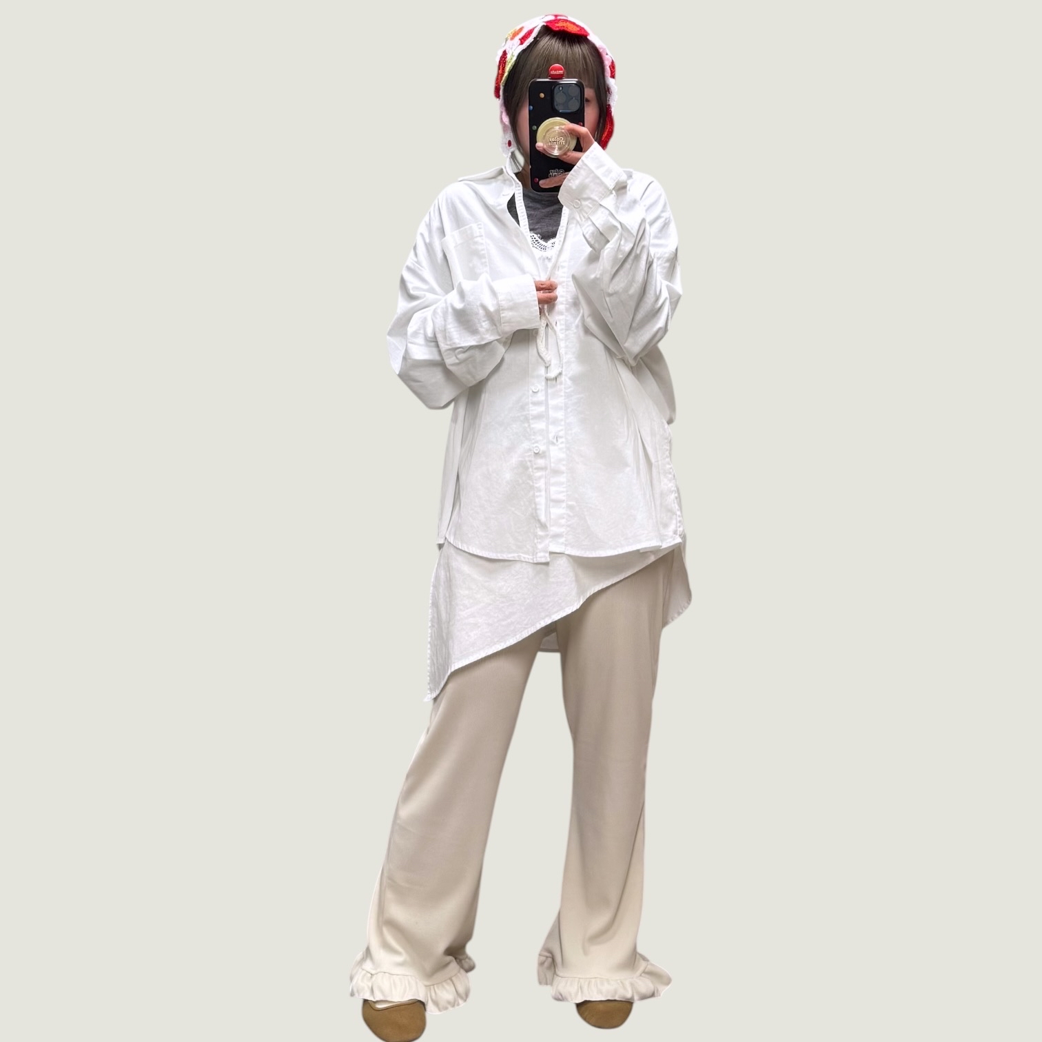 221044 麻料闊長恤