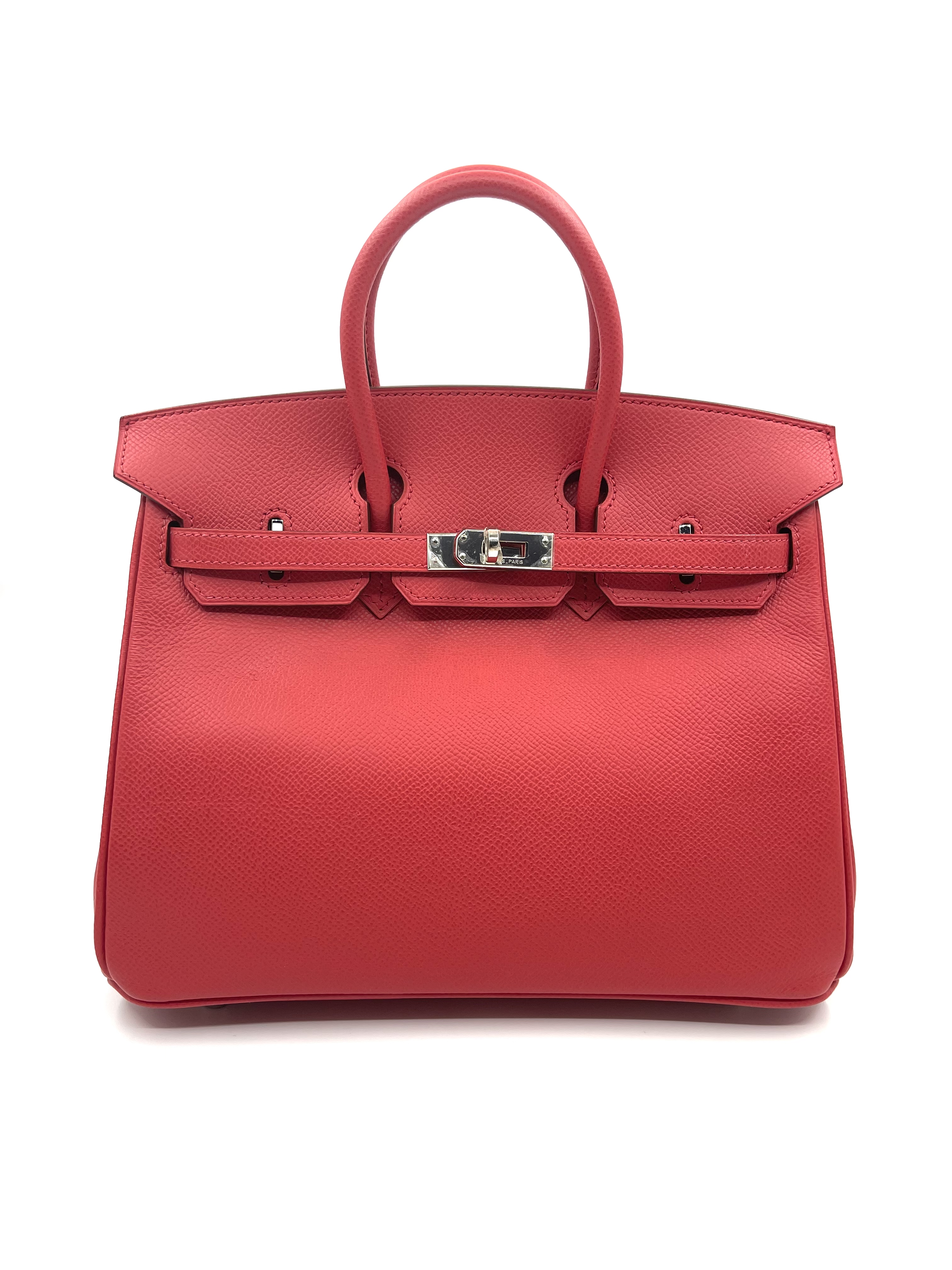 Pre-owned Hermès Birkin 25 Rouge de Coeur Togo Silver Hardware