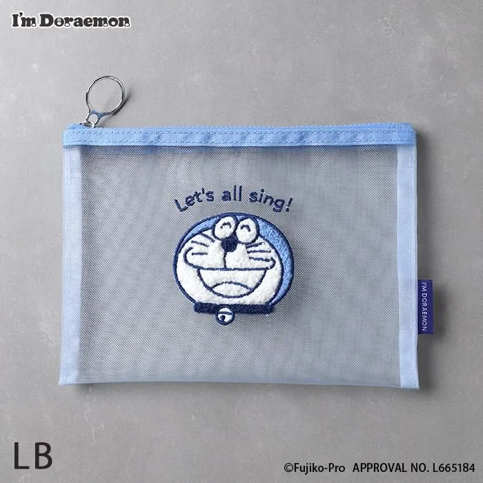 [訂購] 多啦A夢Pouch 拉鏈袋 筆袋 化妝袋 (毛絨刺繡圖案)