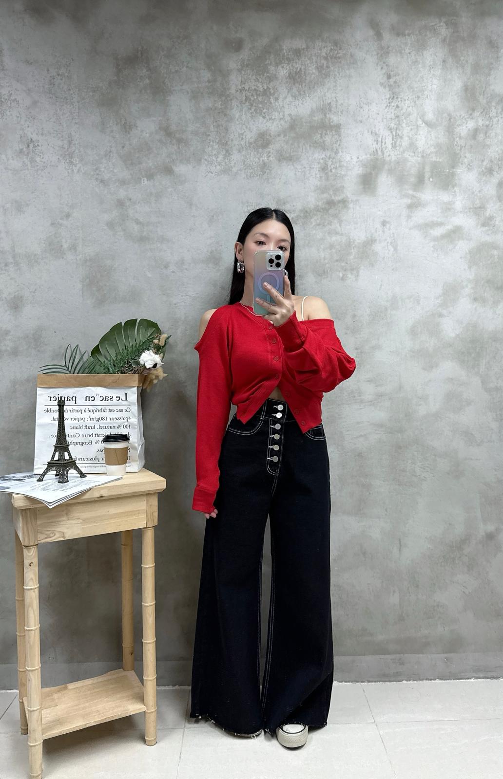 C09 明線扣鈕牛仔褲