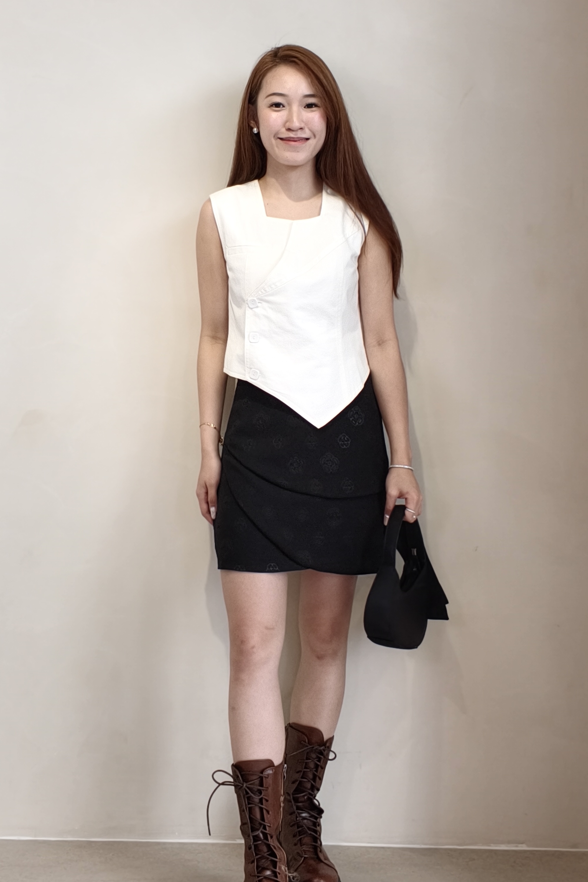 RB2003 Floral Emboss Wrap Skort