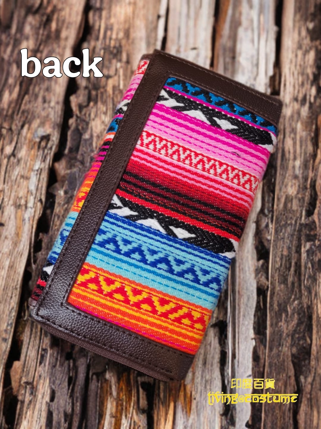 印度手作織花長銀包