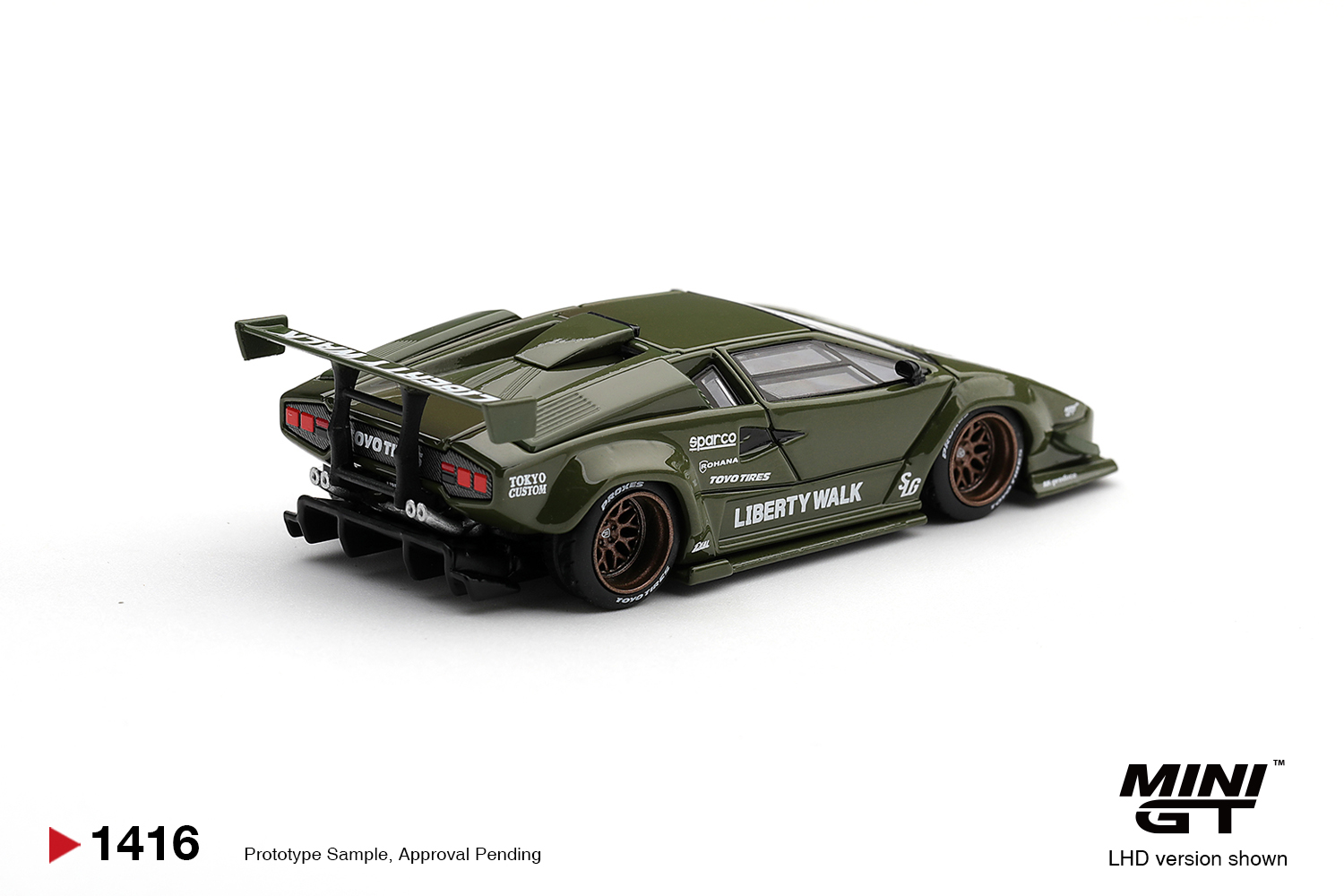 【預訂】 Pre Order MINI GT 1416 1/64 Lamborghini Countach LB-WORKS Army Green｜ MINIGT Pre Order Price: HK$80