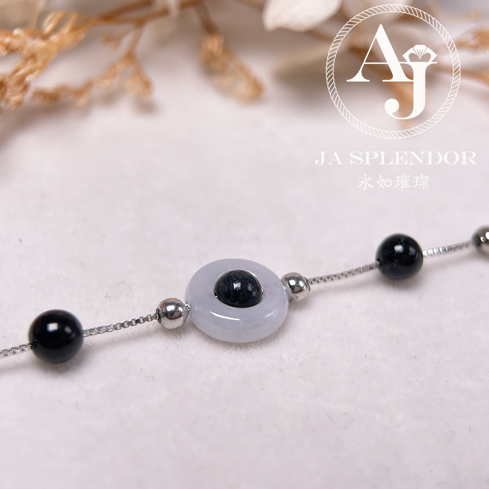 D-36J 天然翡翠A玉 薄荷糖系列純銀手鏈