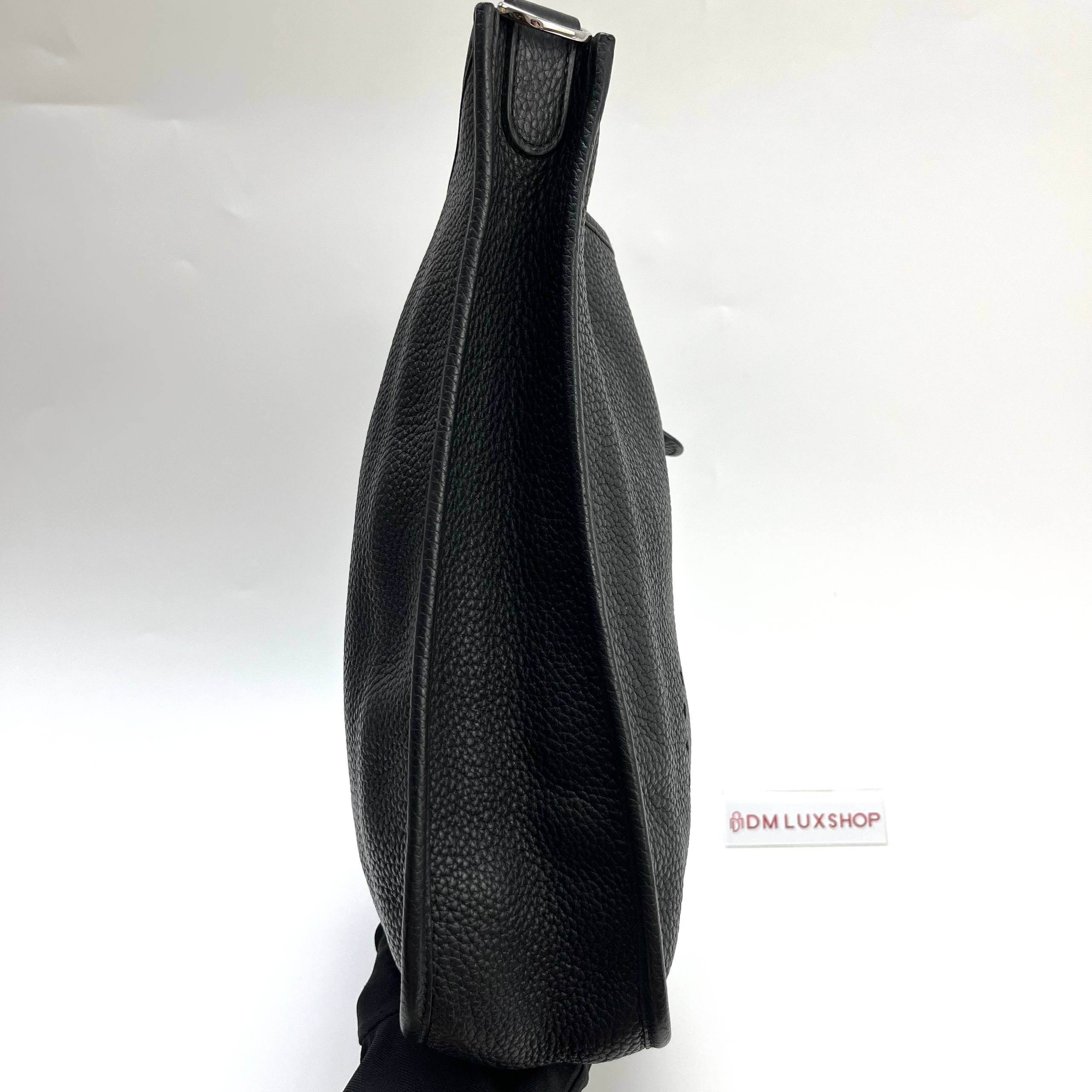 Hermes Evelyne GM Gen-1 Black PHW (Stamp Square N)