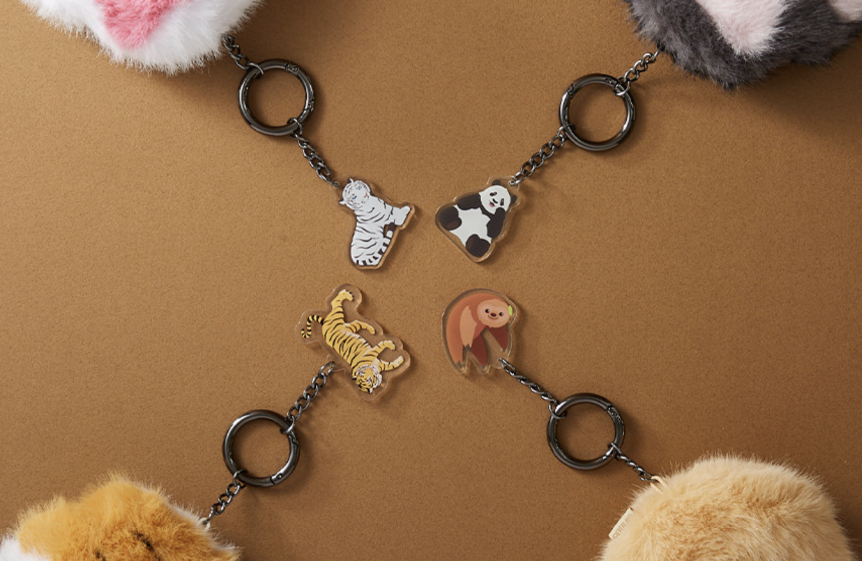 📦訂購 韓國代購 愛寶樂園 Everland 動物爪子毛絨鎖匙扣 