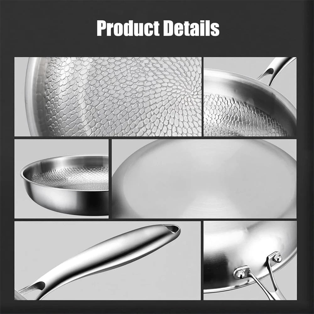 鏽鋼純鈦平底煎鍋 無涂層 30cm 無蓋 ZZ1835