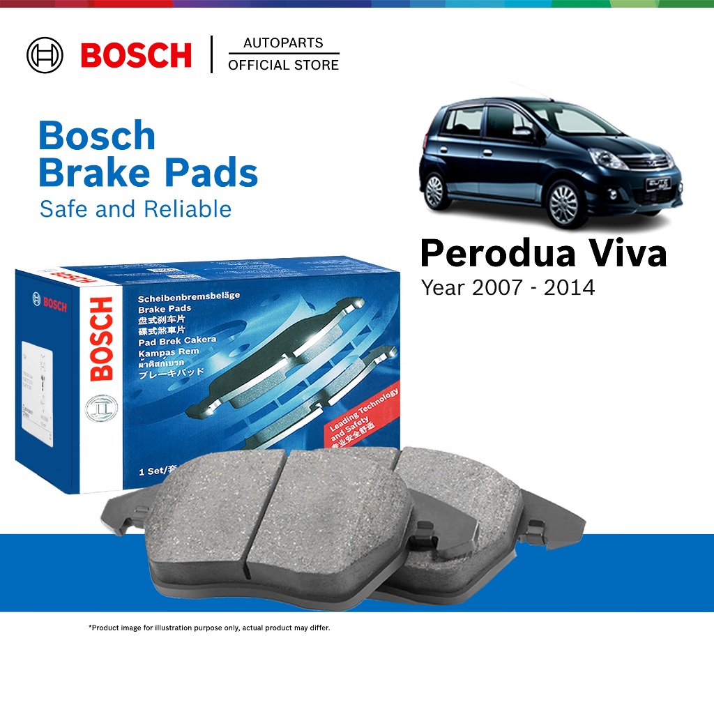 Bosch Front Brake Pads for Perodua Viva 1.0 (2007 - 2014) - 0986AB1467