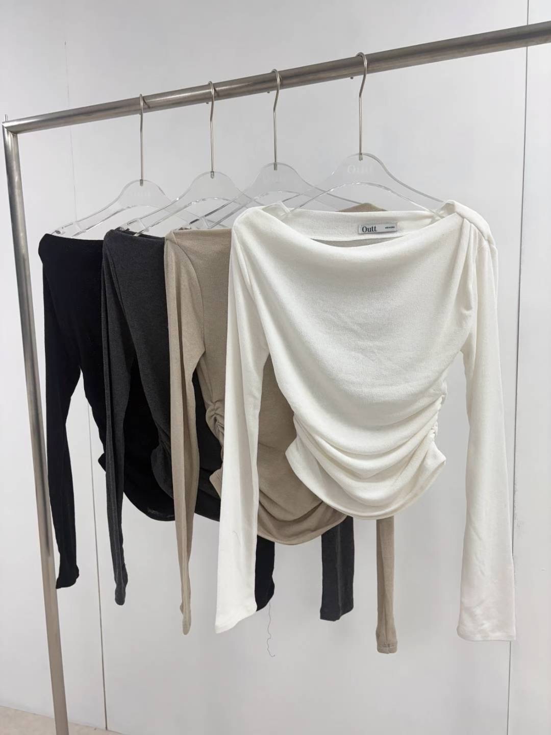 韓國高質收腰透透一字膊top